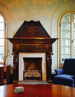 Important Carved Wooden Fireplace, Late 1800s