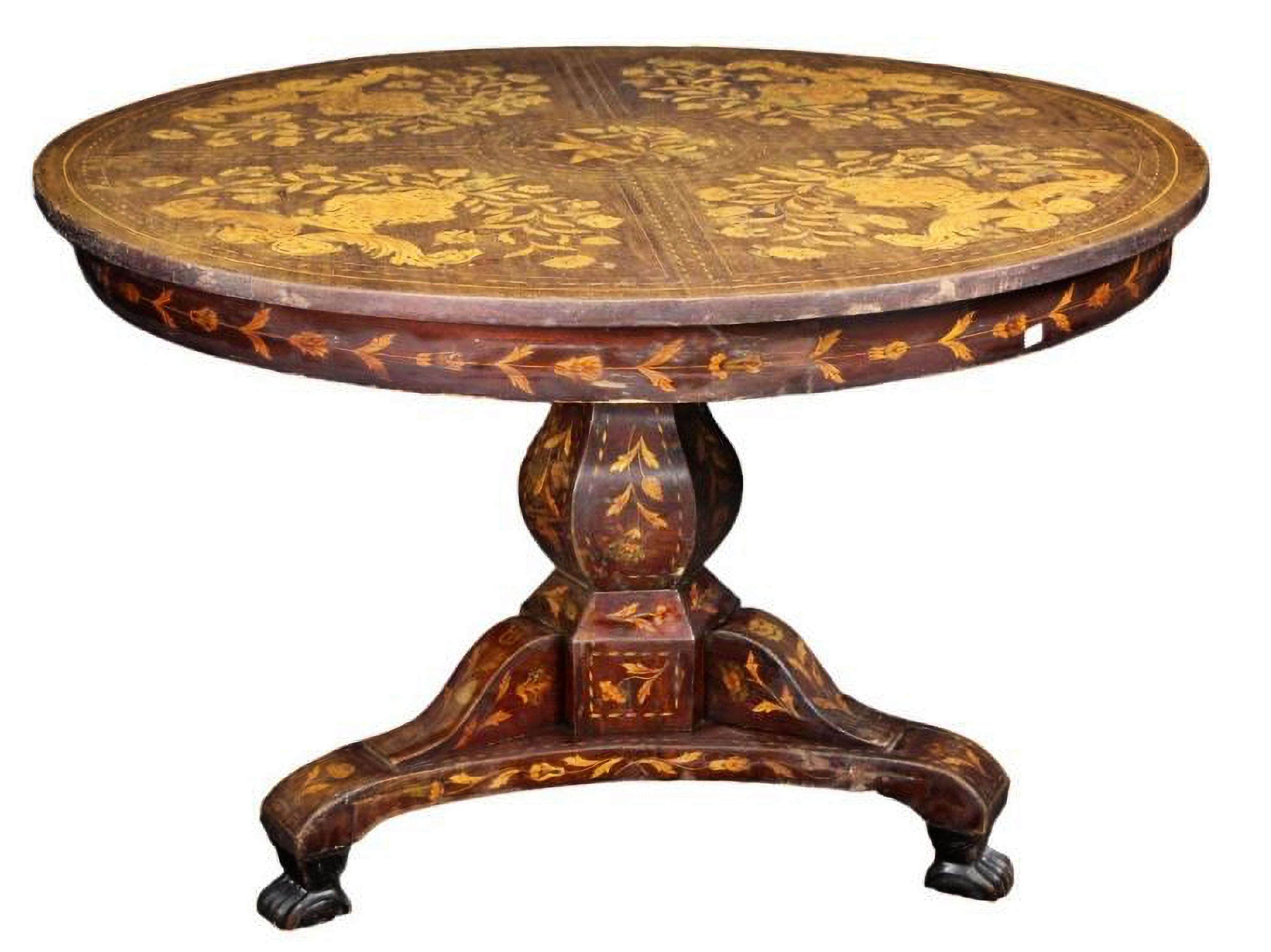 Hand-Crafted IMPORTANT CENTER TABLE Holland late 18th Century For Sale
