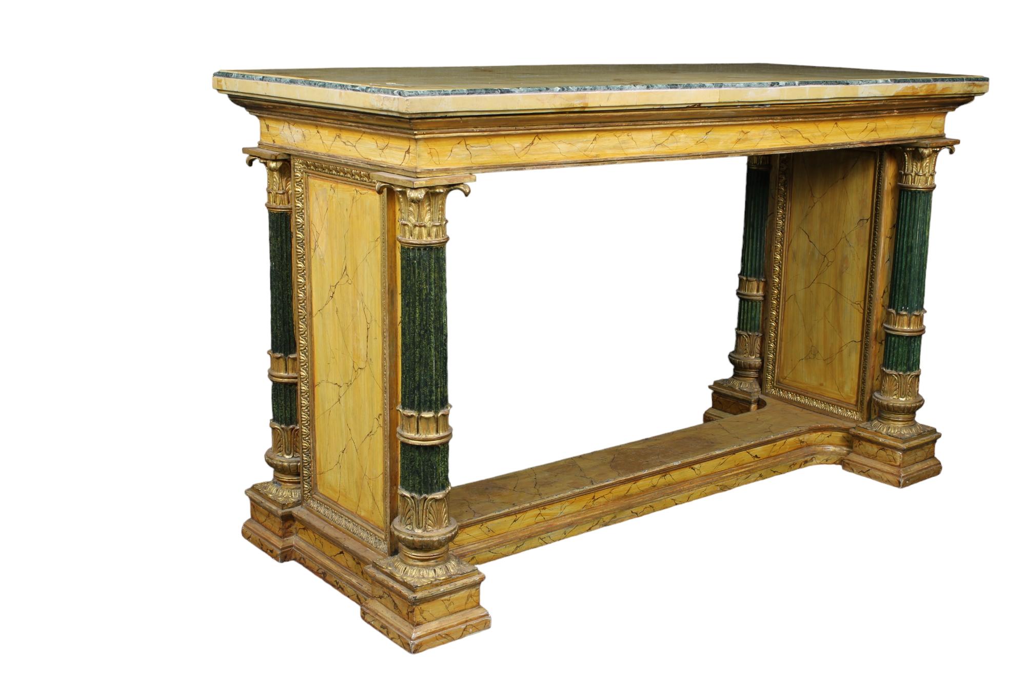 Hand-Crafted IMPORTANT CENTER TABLE Tuscan 19th Century For Sale