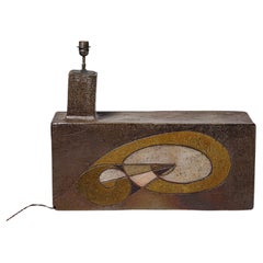 Important ceramic floor lamp by Georges Martin, circa 1970- 1980.