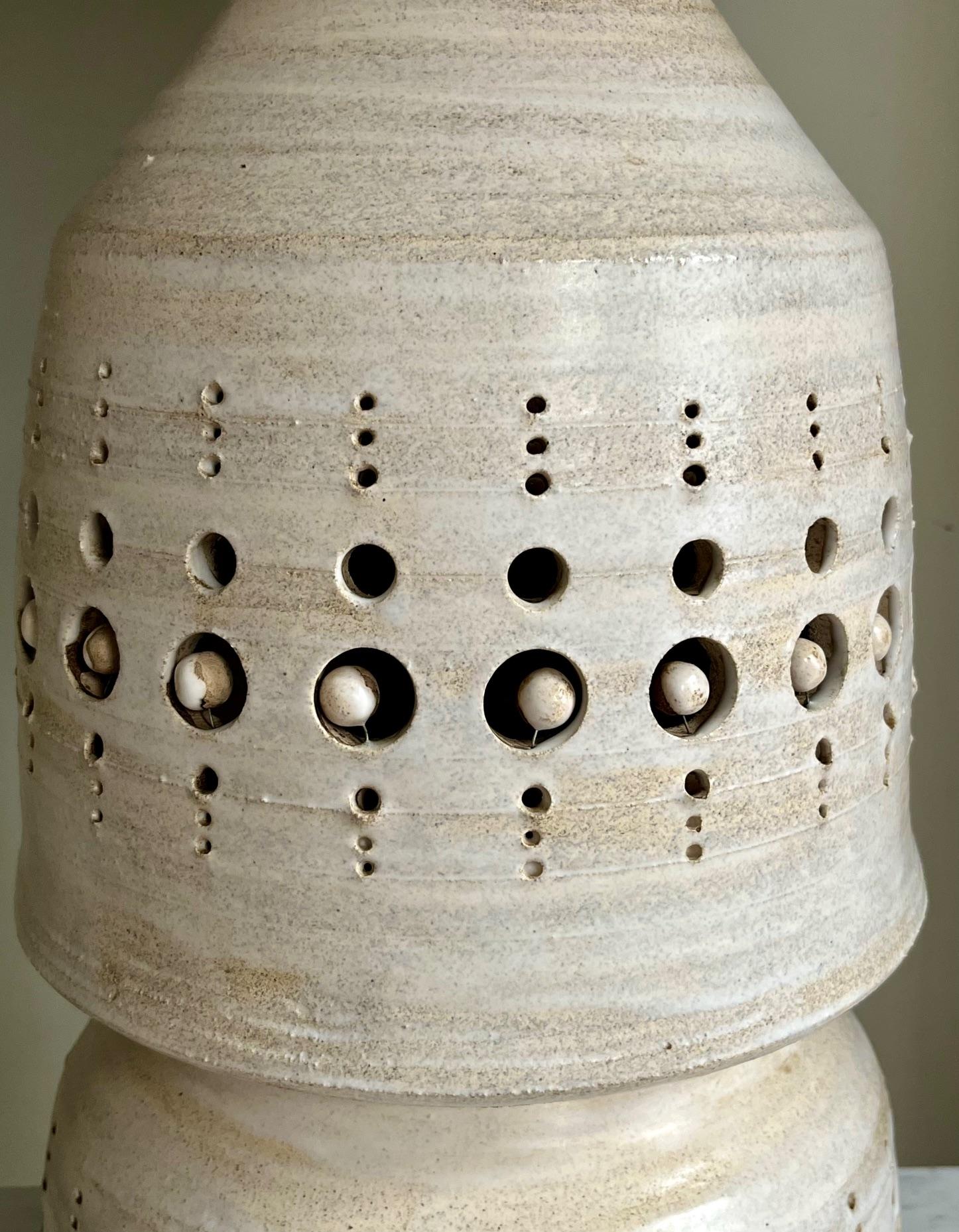 French Important ceramic lamp by Georges Pelletier circa 1970 