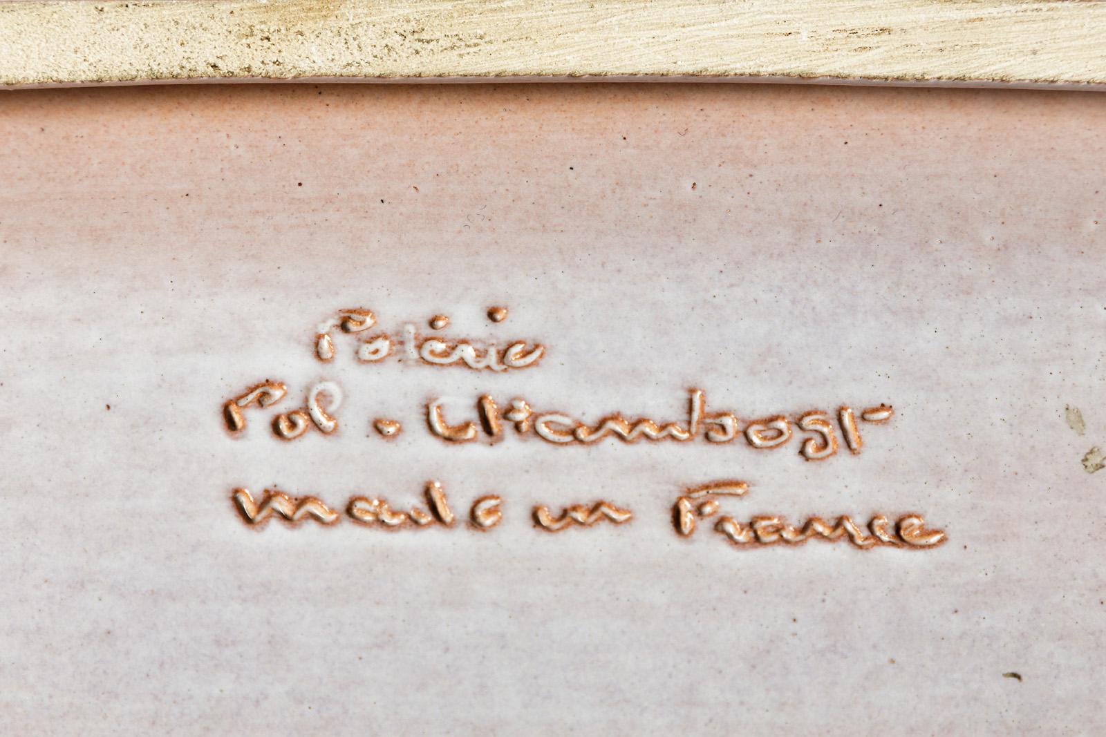 Ceramica Importante piatto in ceramica di Pol Chambost del 1950 circa Decorazione di pesci in vendita