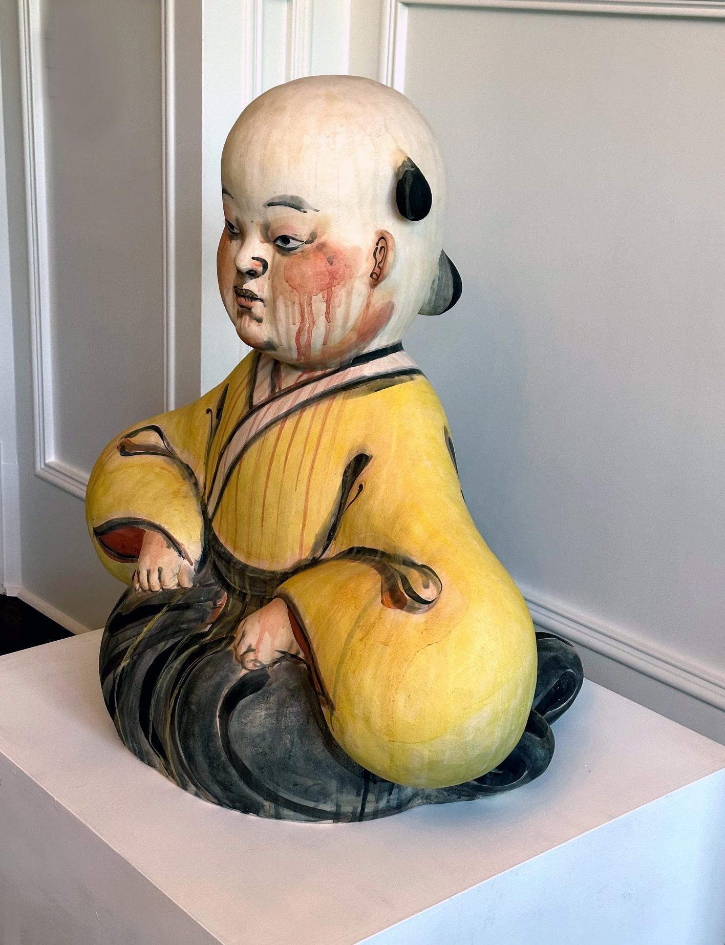 American Important Ceramic Sculpture Karako by Akio Takamori Exhibited and Published For Sale