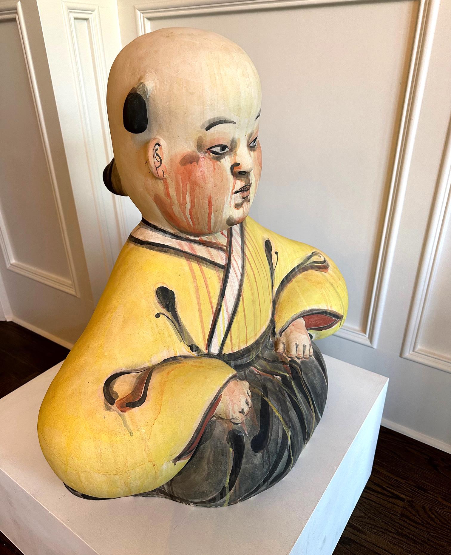 Contemporary Important Ceramic Sculpture Karako by Akio Takamori Exhibited and Published For Sale