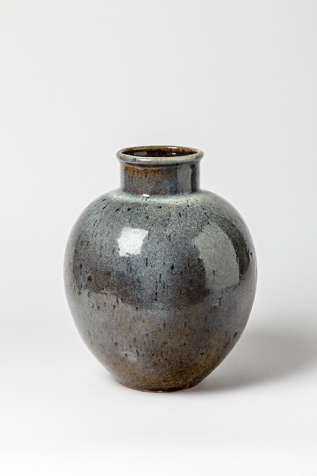 Beaux Arts Important Ceramic Vase by François Eve, circa 1980-1990