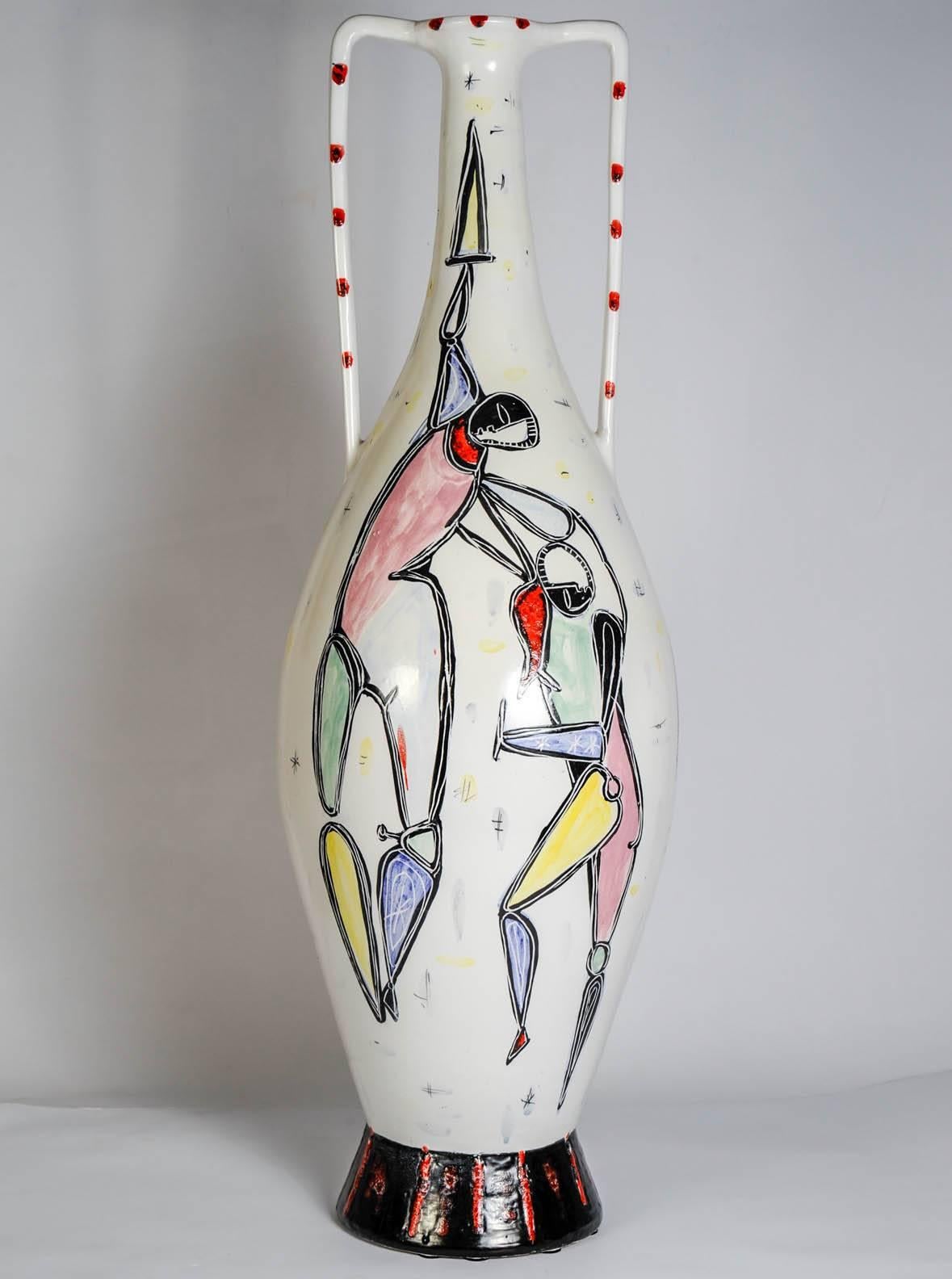 Important Ceramic Vase Signed N Narell Jaro In Excellent Condition For Sale In Bois-Colombes, FR