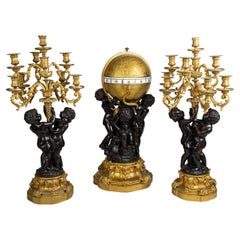 Important Cercles Tournants Rotary Clock set by Deniere