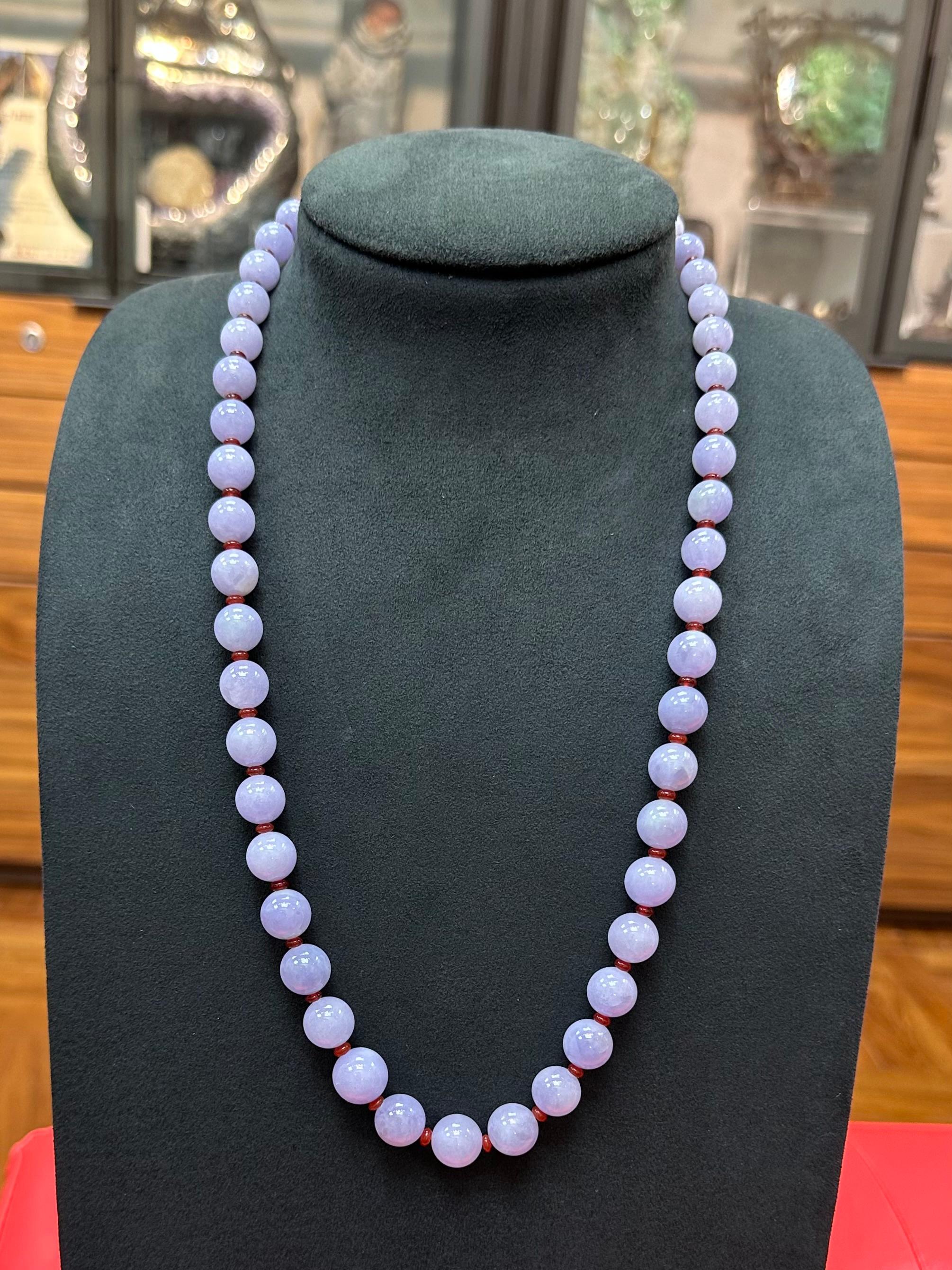 lavender jade bead necklace