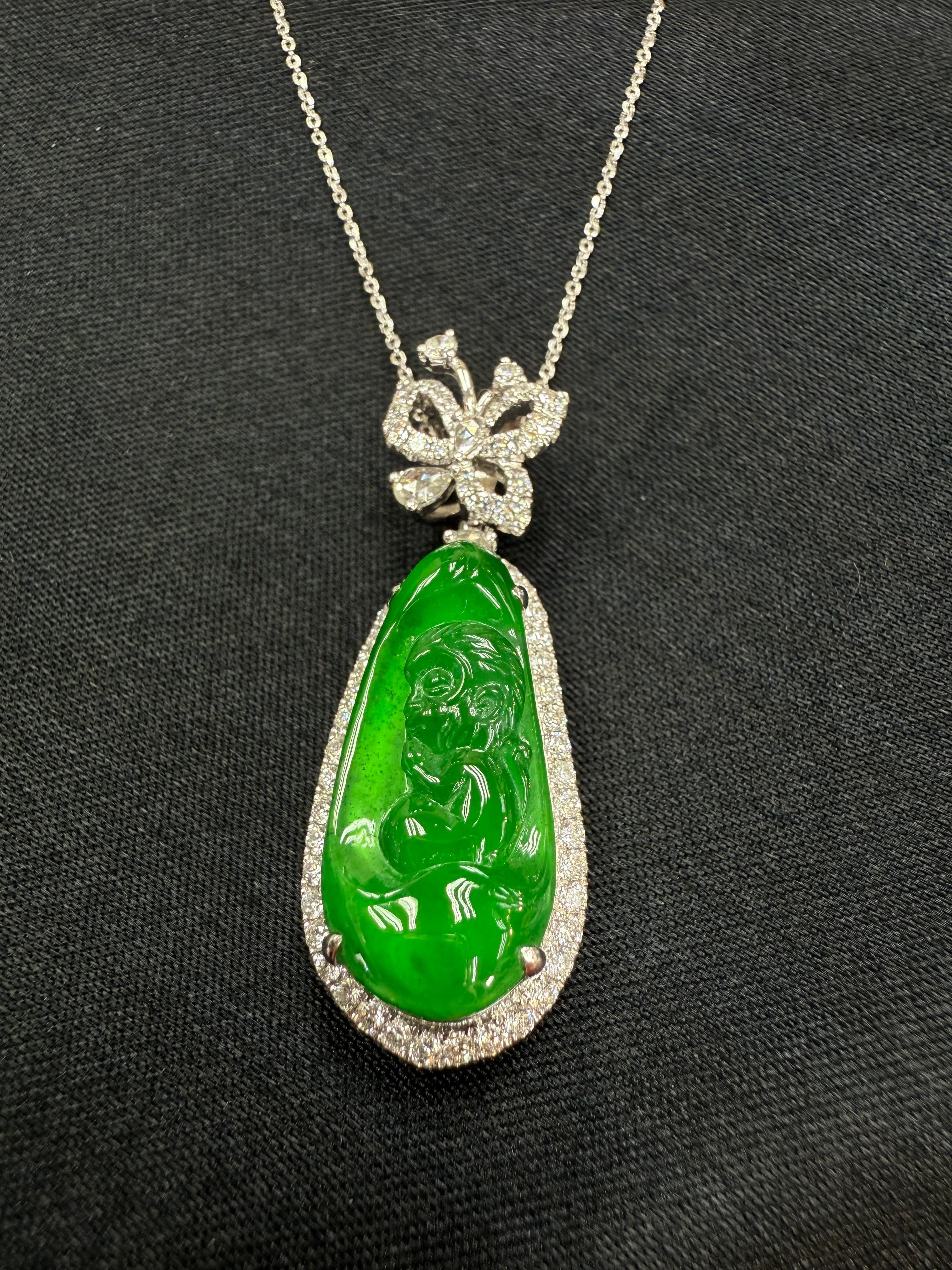 monkey jade pendant