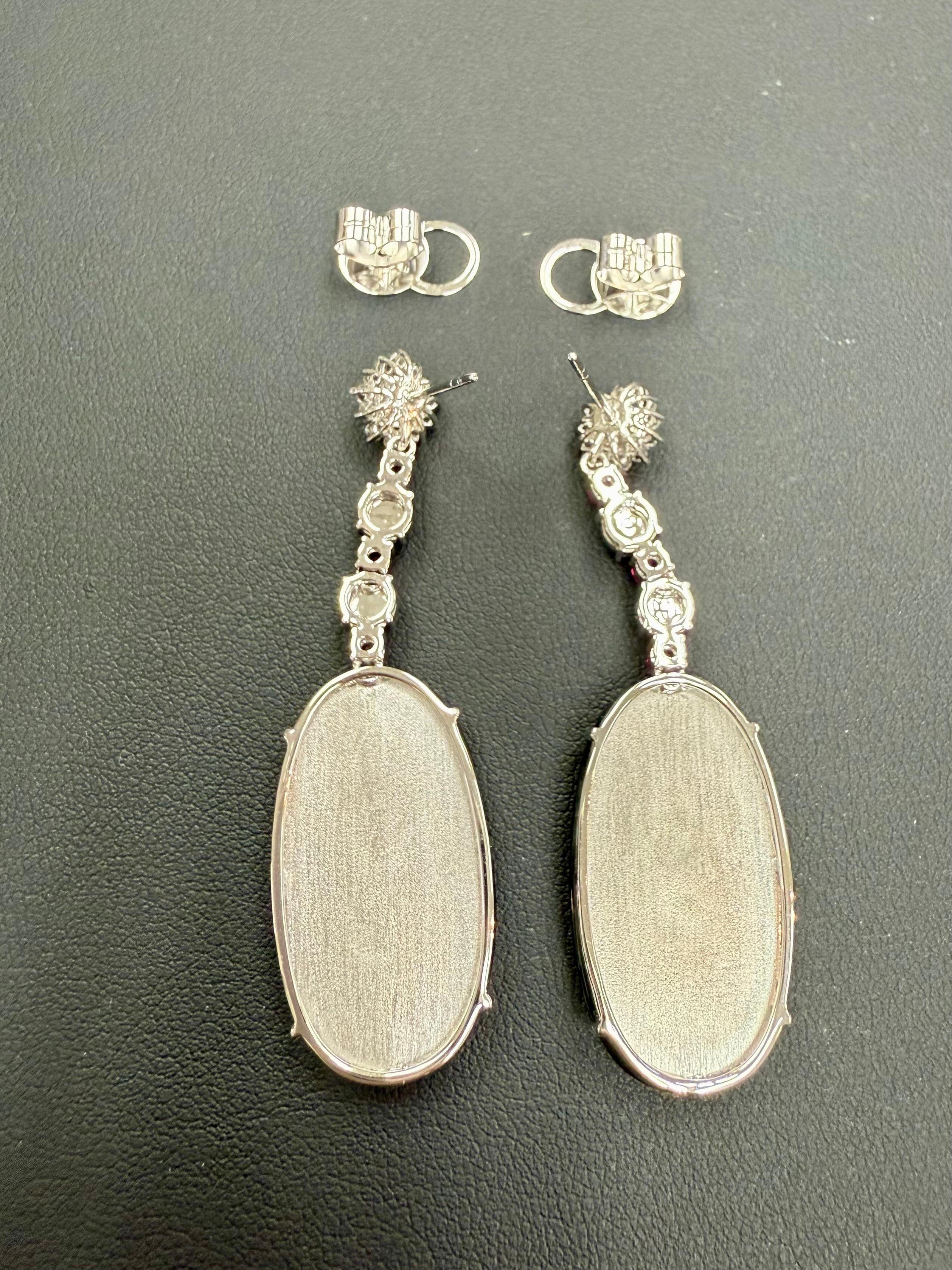 Important Certified Jade, Ruby & Diamond Earrings, Best Imperial Green. XXL For Sale 1