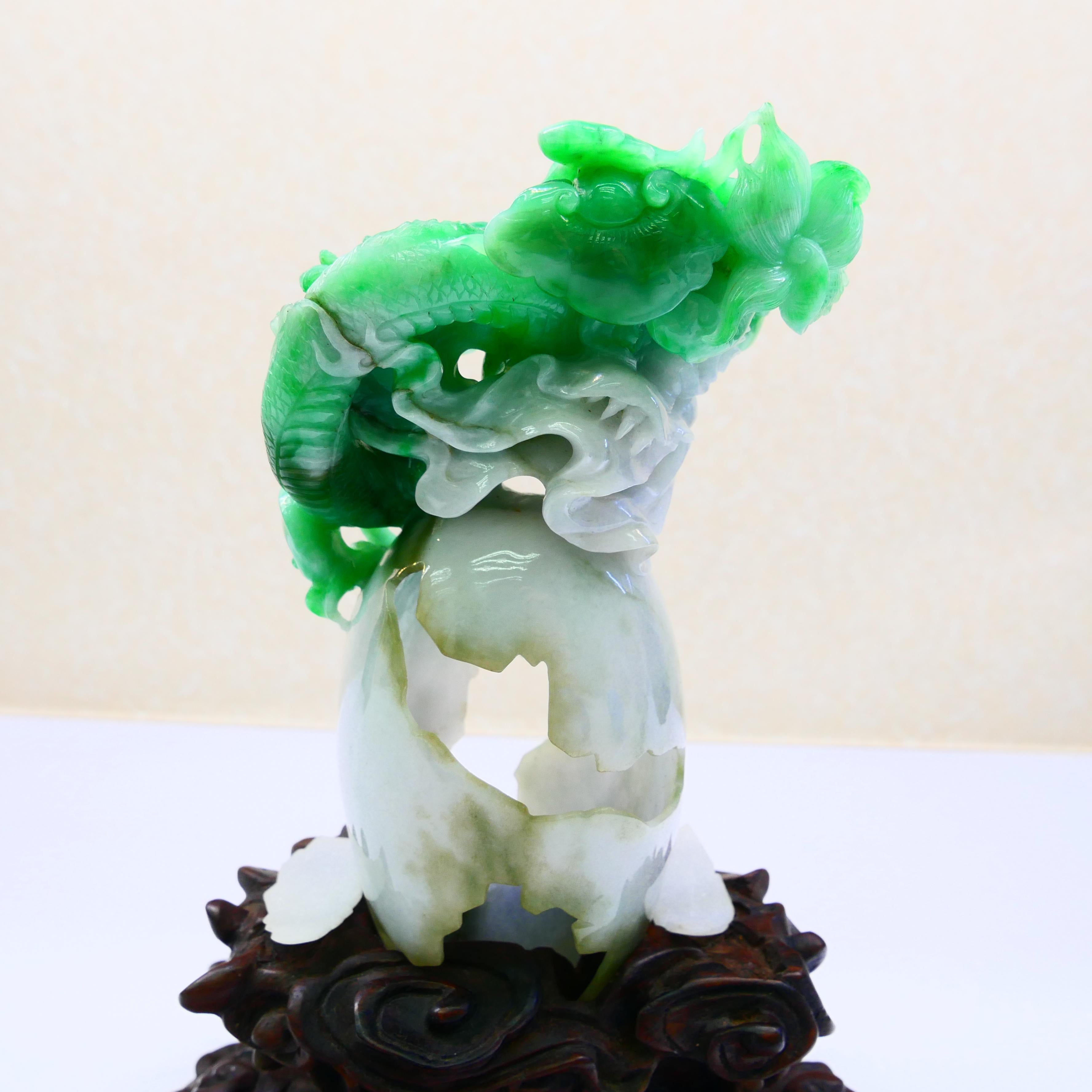 Important Certified Natural Jadeite Jade Decoration, Titled 