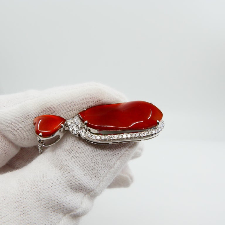 Important GIA Certified Jadeite and Diamond Pendant Necklace Imperial