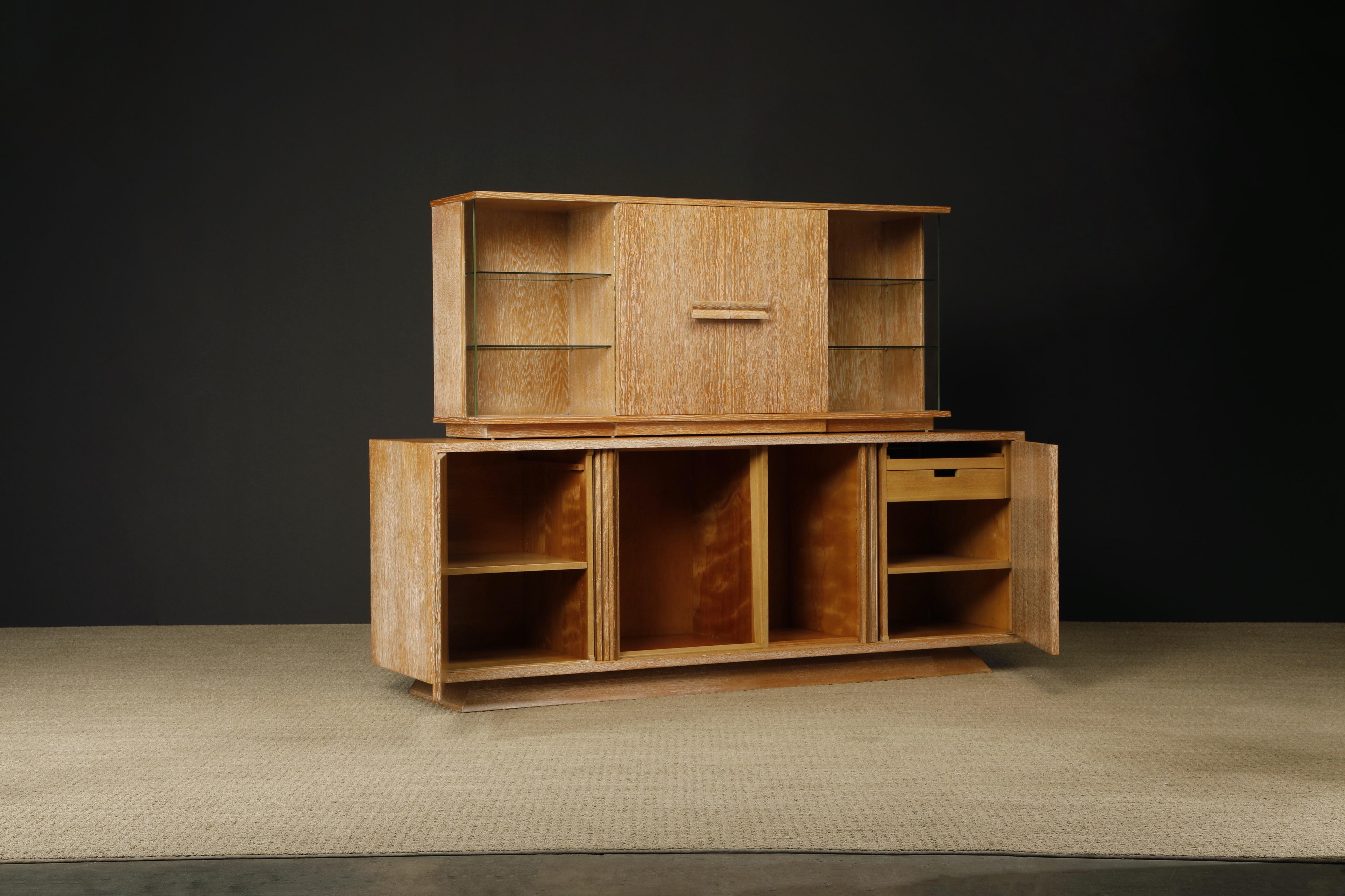Important Cerused Oak Sideboard by Vladimir Kagan for Kagan-Dreyfuss, Signed In Good Condition For Sale In Los Angeles, CA