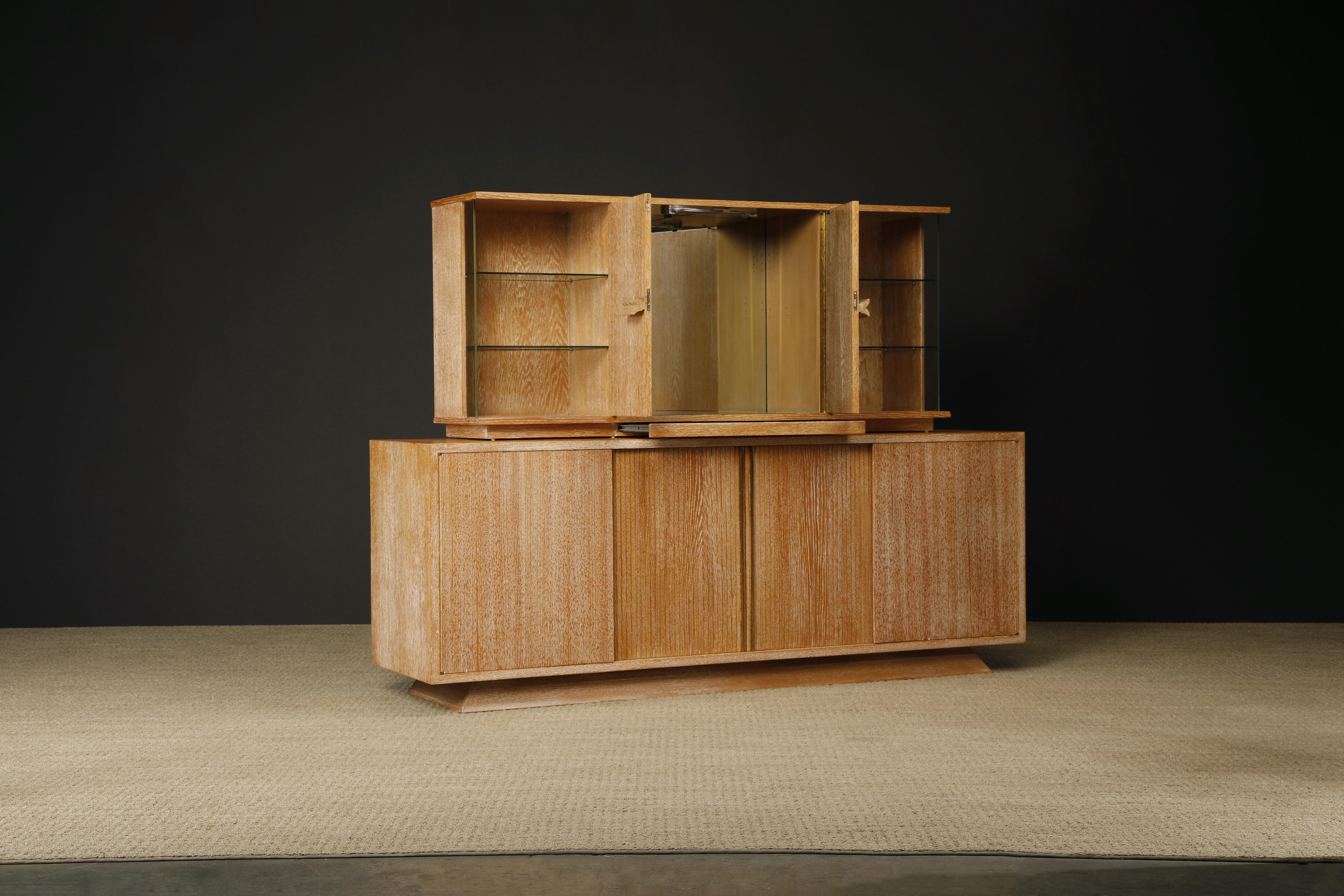 Mid-20th Century Important Cerused Oak Sideboard by Vladimir Kagan for Kagan-Dreyfuss, Signed For Sale