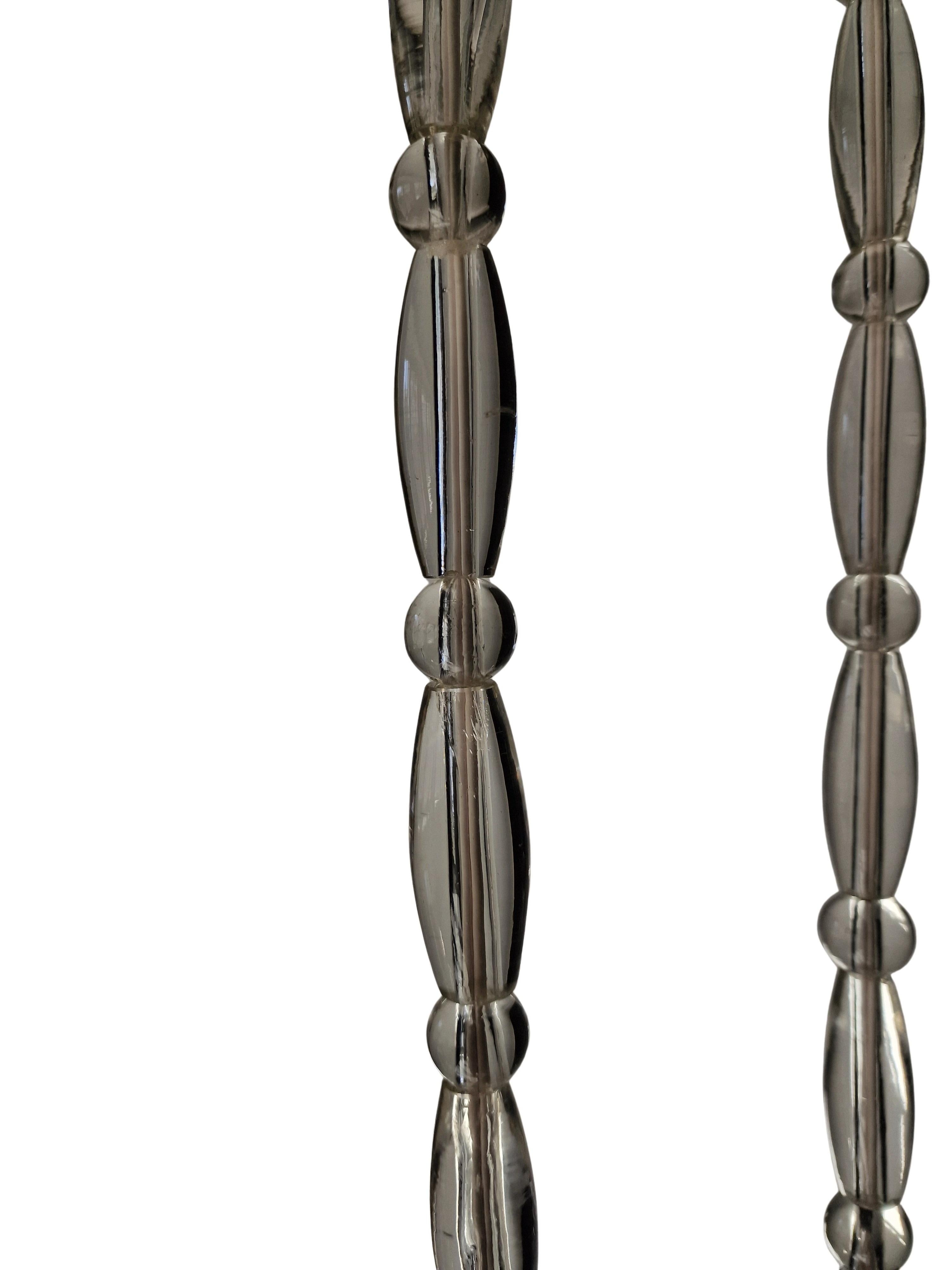 Vetro Importante lampadario con perle di vetro Jugendstil, stile Wiener Werkstätte, 1915 in vendita