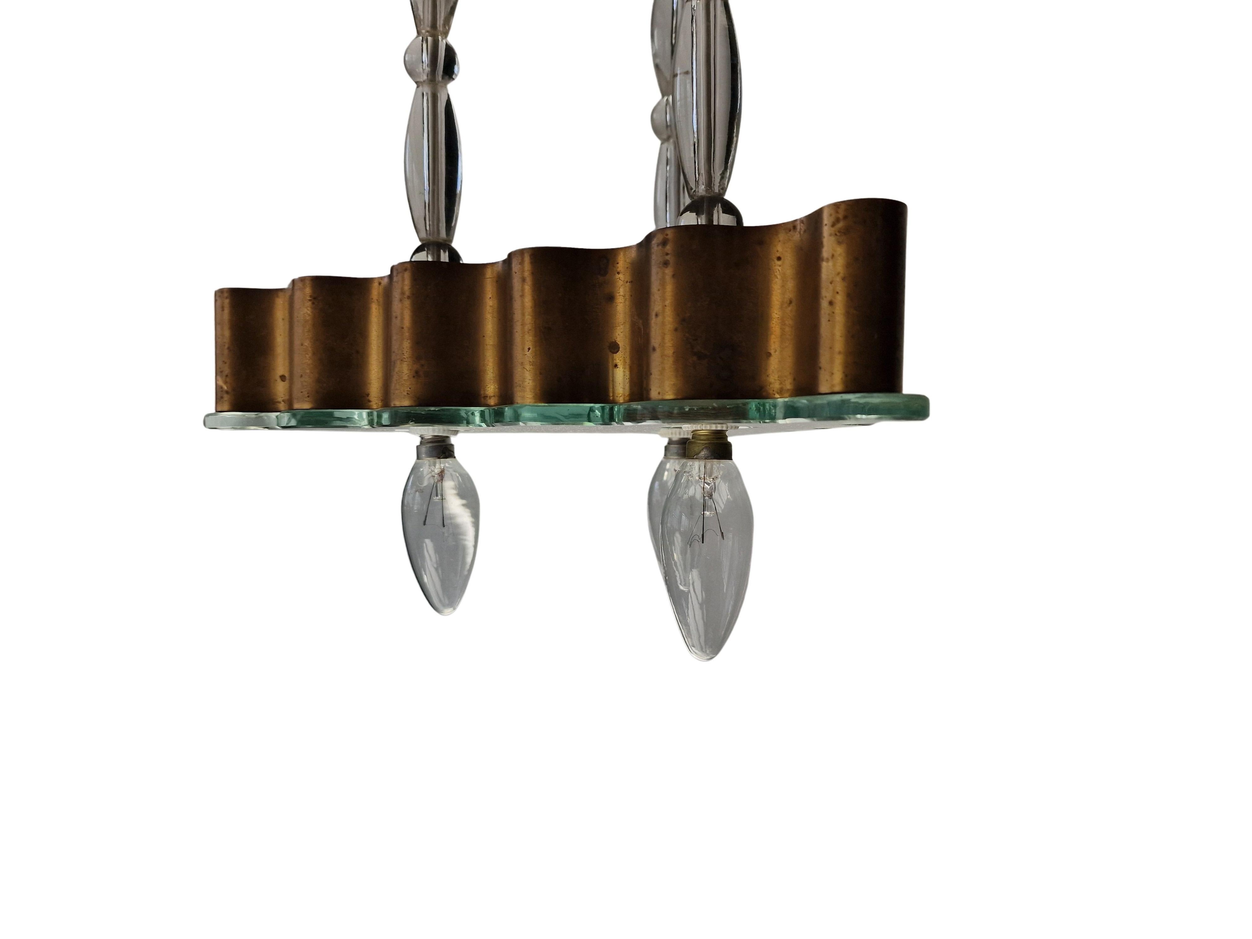 Importante lampadario con perle di vetro Jugendstil, stile Wiener Werkstätte, 1915 in vendita 2