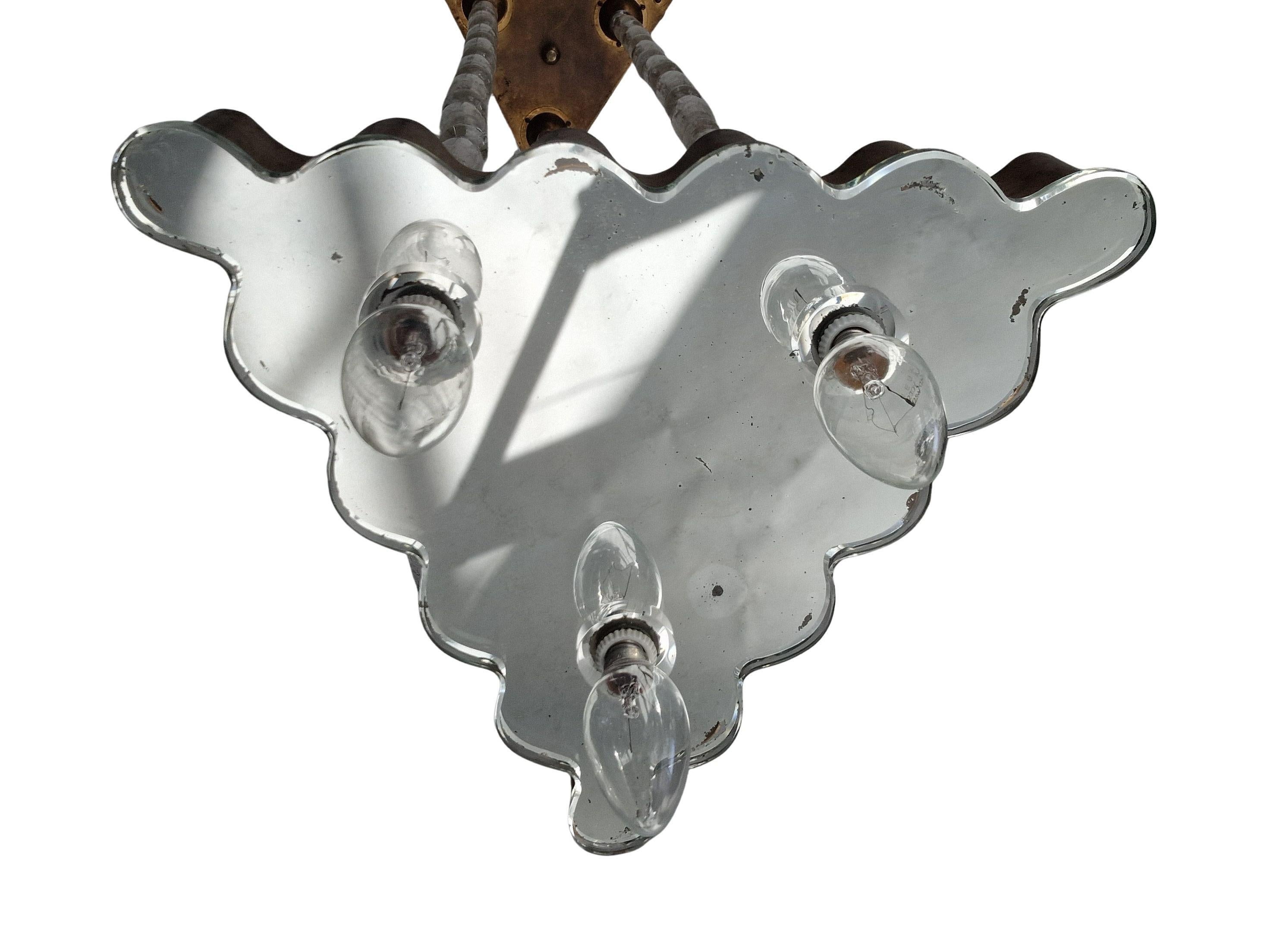 Importante lampadario con perle di vetro Jugendstil, stile Wiener Werkstätte, 1915 in vendita 3
