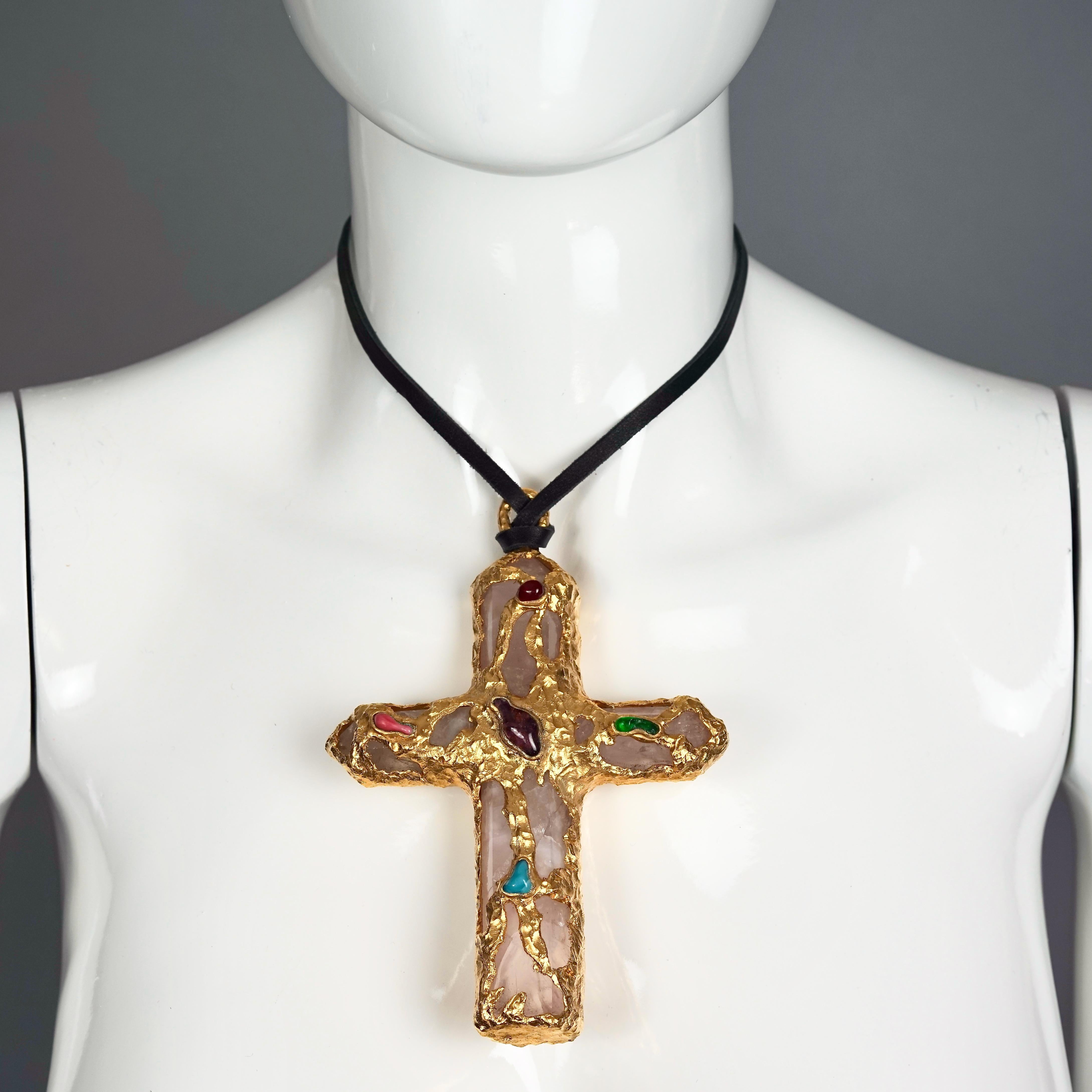 You are looking at an important Chanel cross pendant necklace designed by the legendary Robert Goossens. Rock crystal is one of the preference material of Robert Goossens in his creations. An investment worthy and a piece of