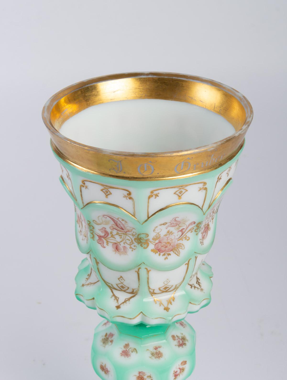 Opaline Glass Important Charles X Goblet For Sale