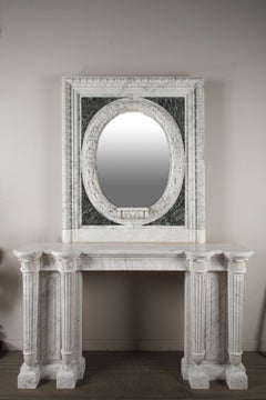 Important Marble Chimneypiece and Overmantel, France, Circa 1880