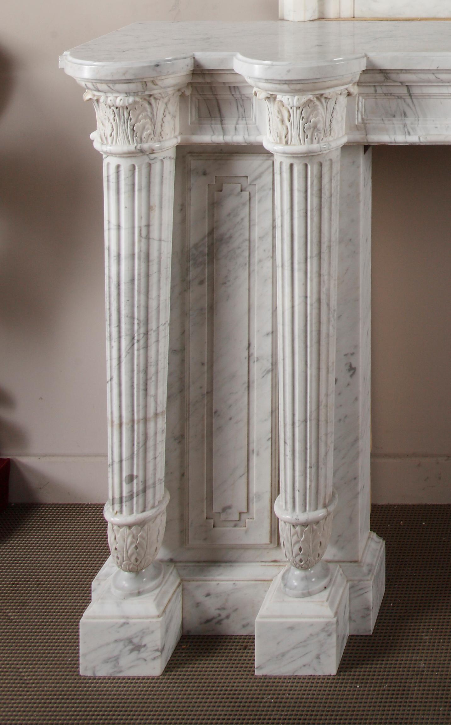 Late 19th Century Important Marble Chimneypiece and Overmantel, France, Circa 1880 For Sale