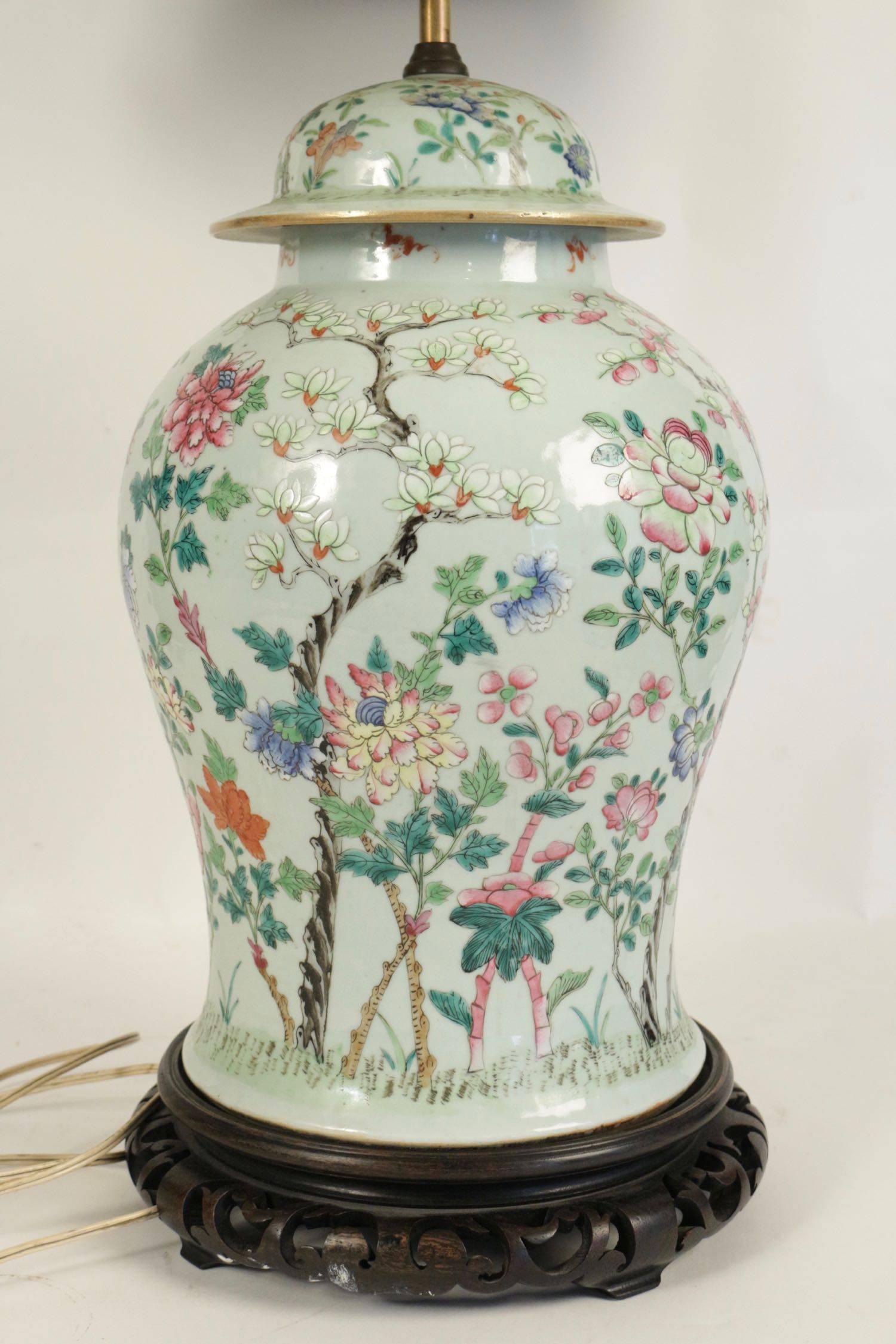 19th Century Important Chinese Porcelain Lamp, circa 1890-1900, China, Antique