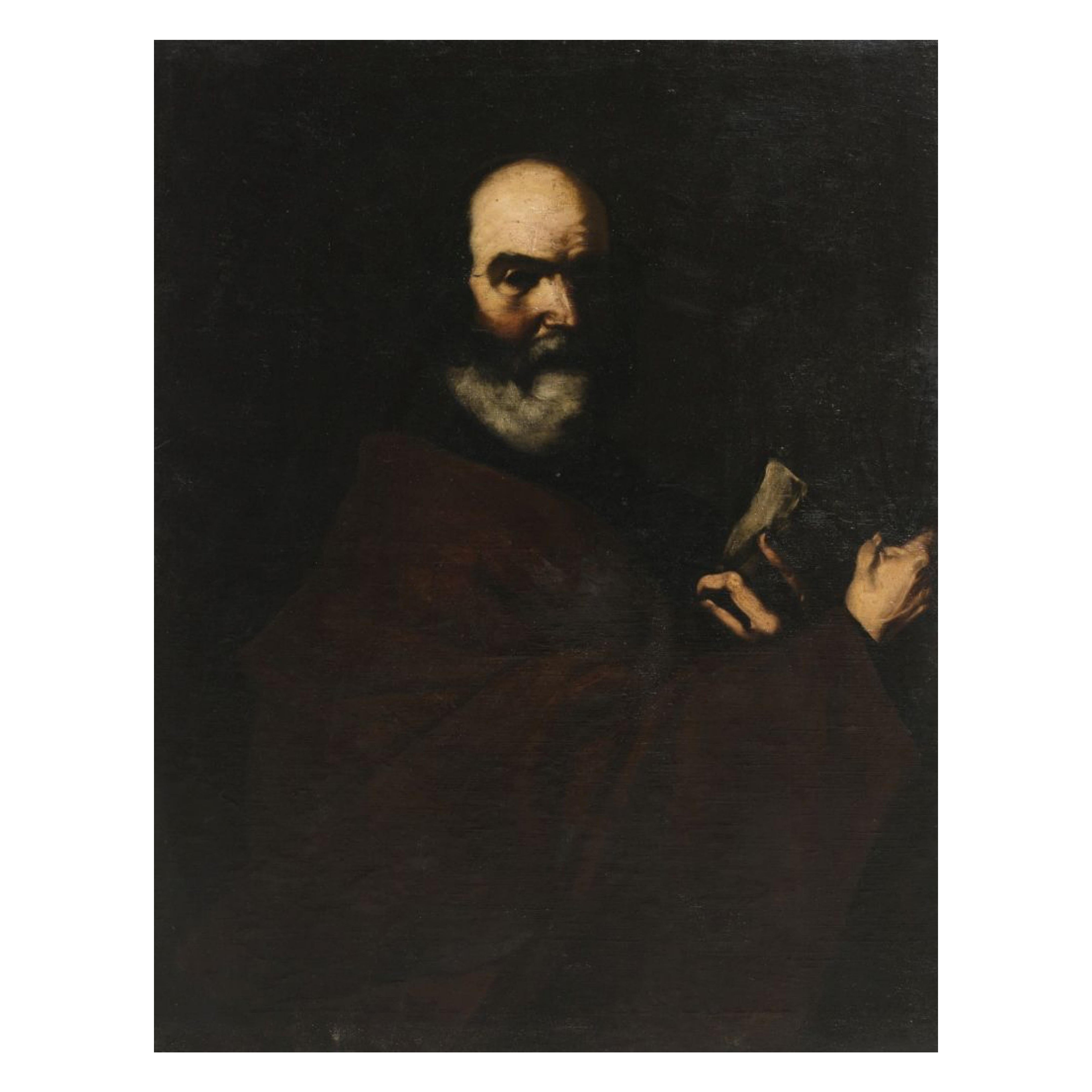 Bedeutender Kreis von Jusepe de Ribera (1588/91-1652) "Sankt Peter, 17. Jahrhundert"