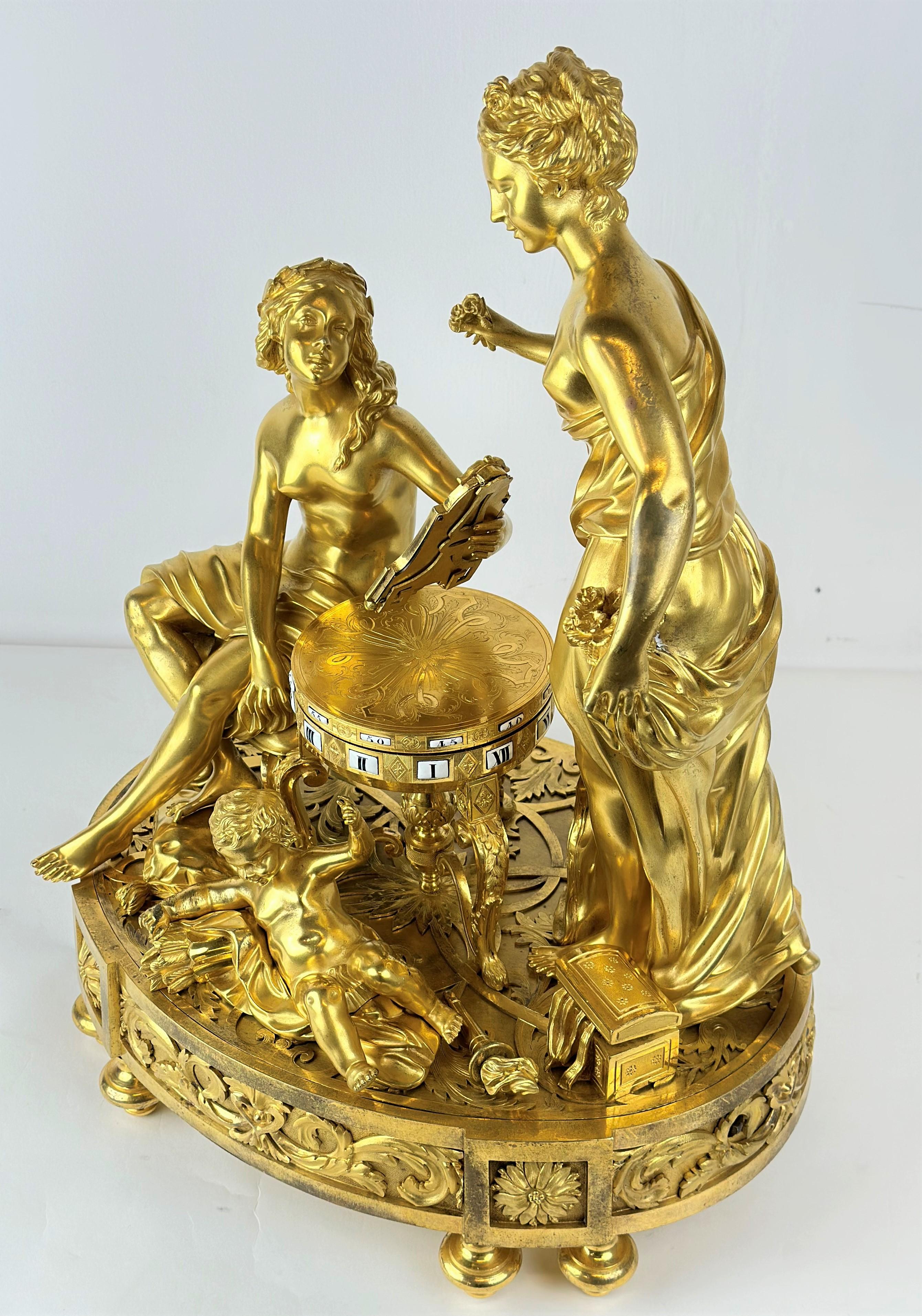 Important Clock Cercle Tournant Toilet of Venus, 19th Century For Sale 2