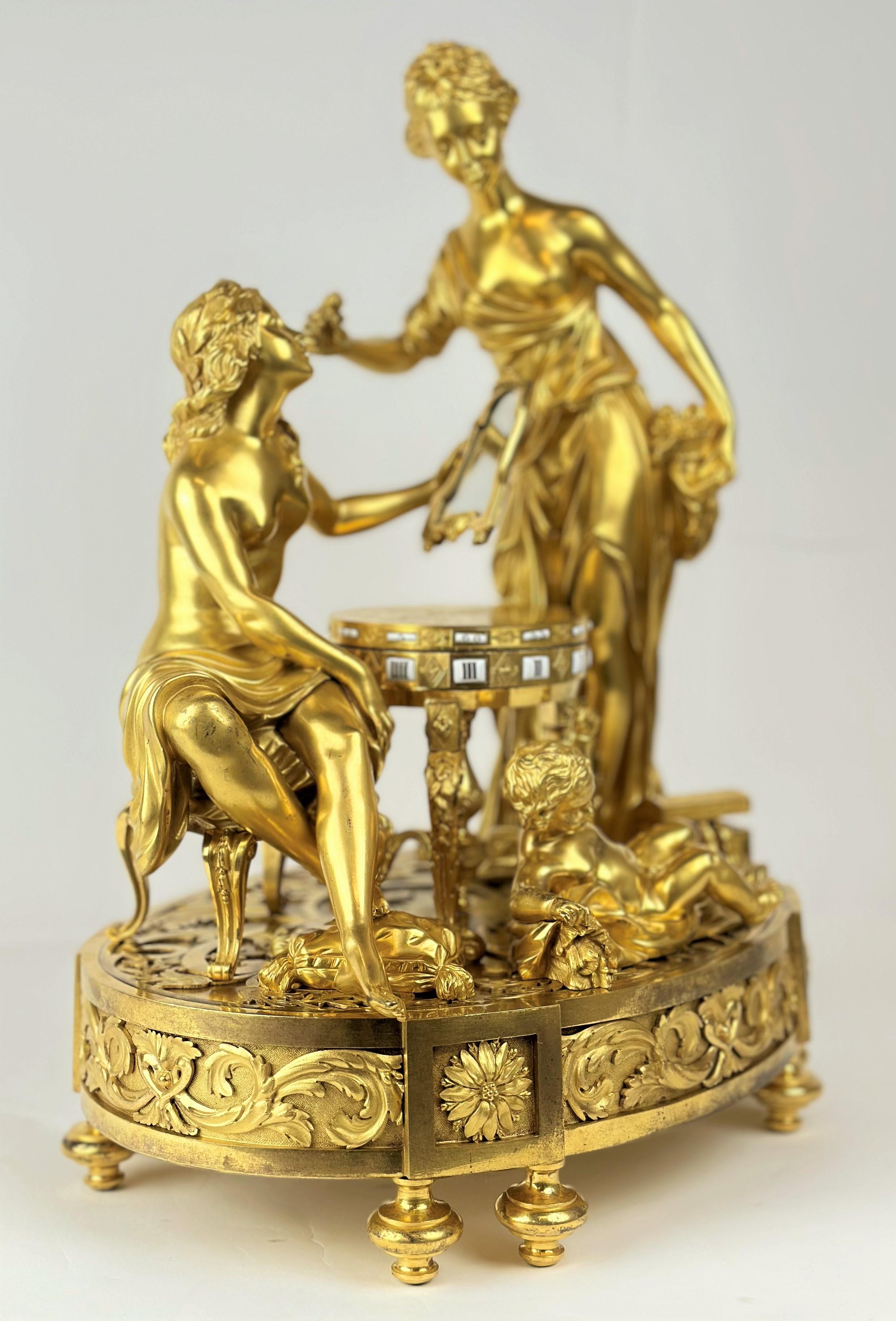 Important Clock Cercle Tournant Toilet of Venus, 19th Century For Sale 7