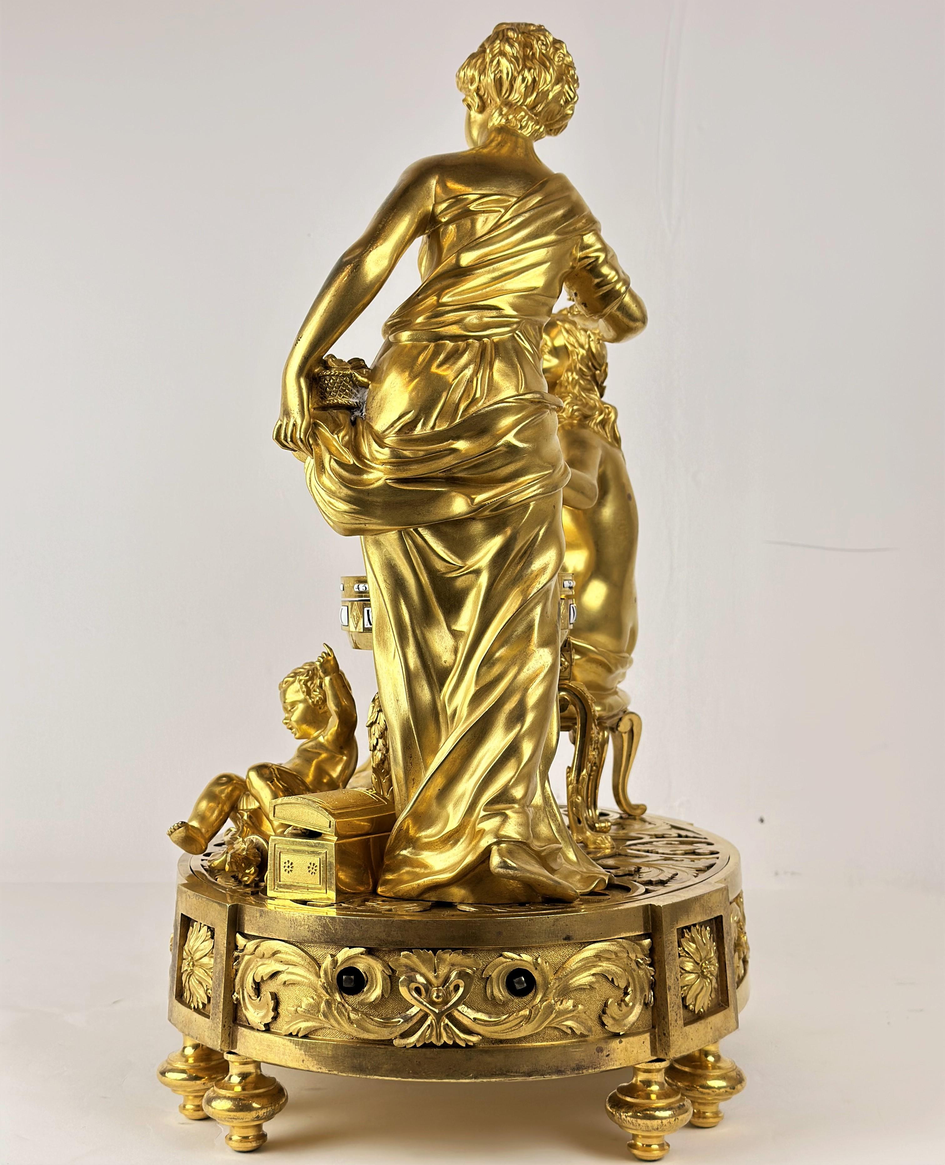 Important Clock Cercle Tournant Toilet of Venus, 19th Century For Sale 1