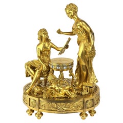 Important Clock Cercle Tournant Toilet of Venus, 19th Century