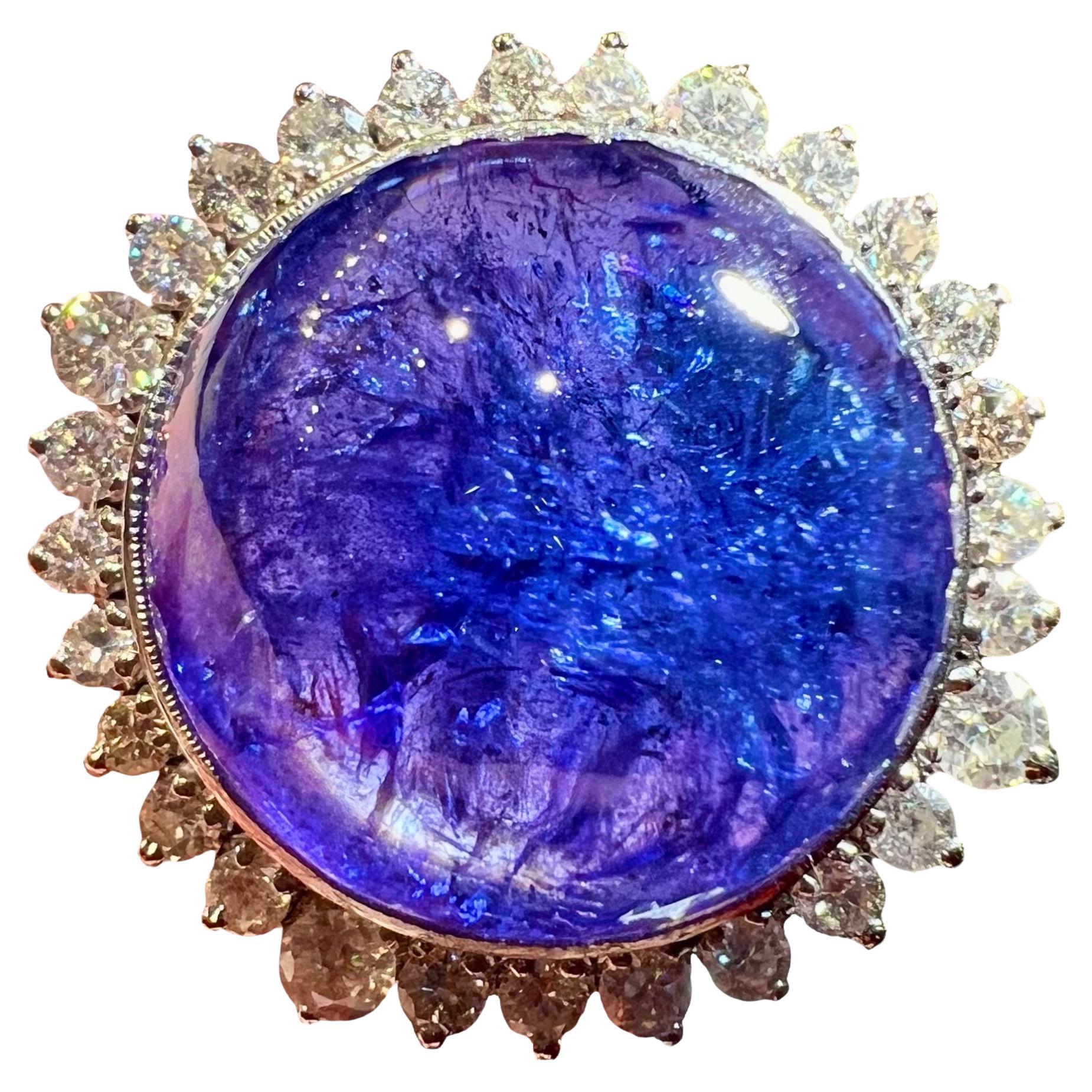 Wichtiger Cocktail-Ring - Tansanit 33 ct
Diamanten, 18K Weißgold