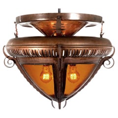 Antique Important Collection of Copper Arts and Crafts Lamps