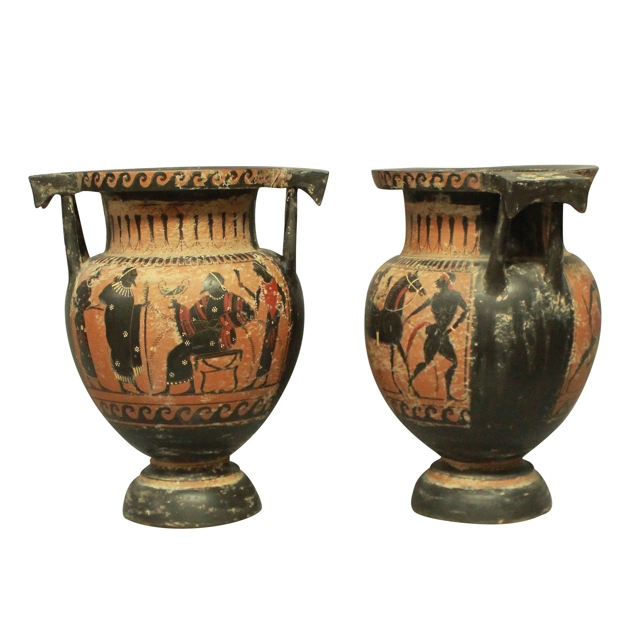 Terracotta Important Collection of Grand Tour Greek Krater Vases