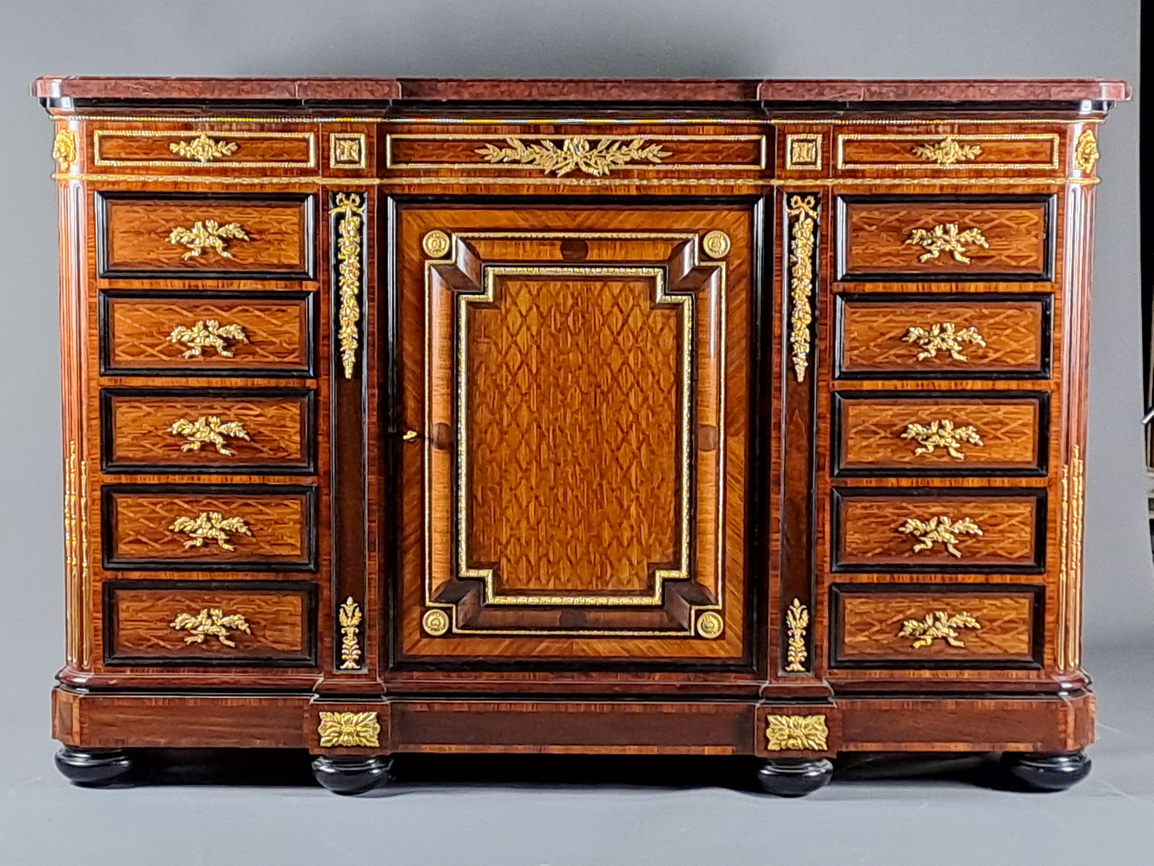 Napoleon III Important Collector's Cabinet Stamped Grohé In Paris For Sale