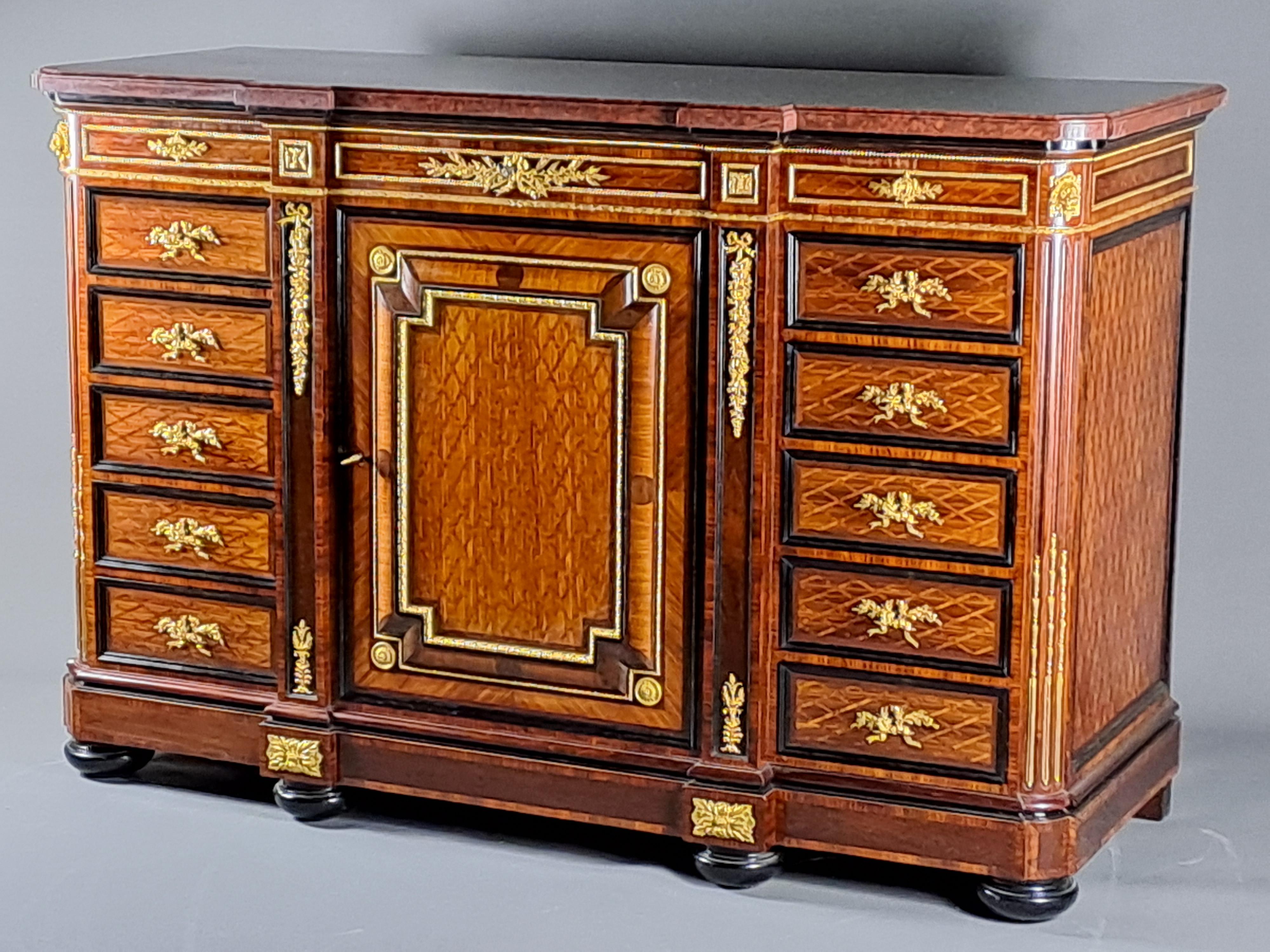 Mid-19th Century Important Collector's Cabinet Stamped Grohé In Paris For Sale