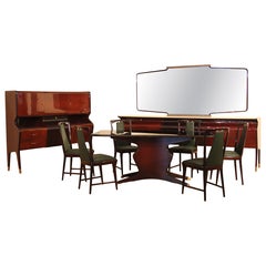 Important Complete Dining Room Ensemble by Osvaldo Borsani 1950s