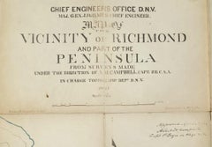 Important Confederate Field Map of Richmond VA 1864 with Provenance