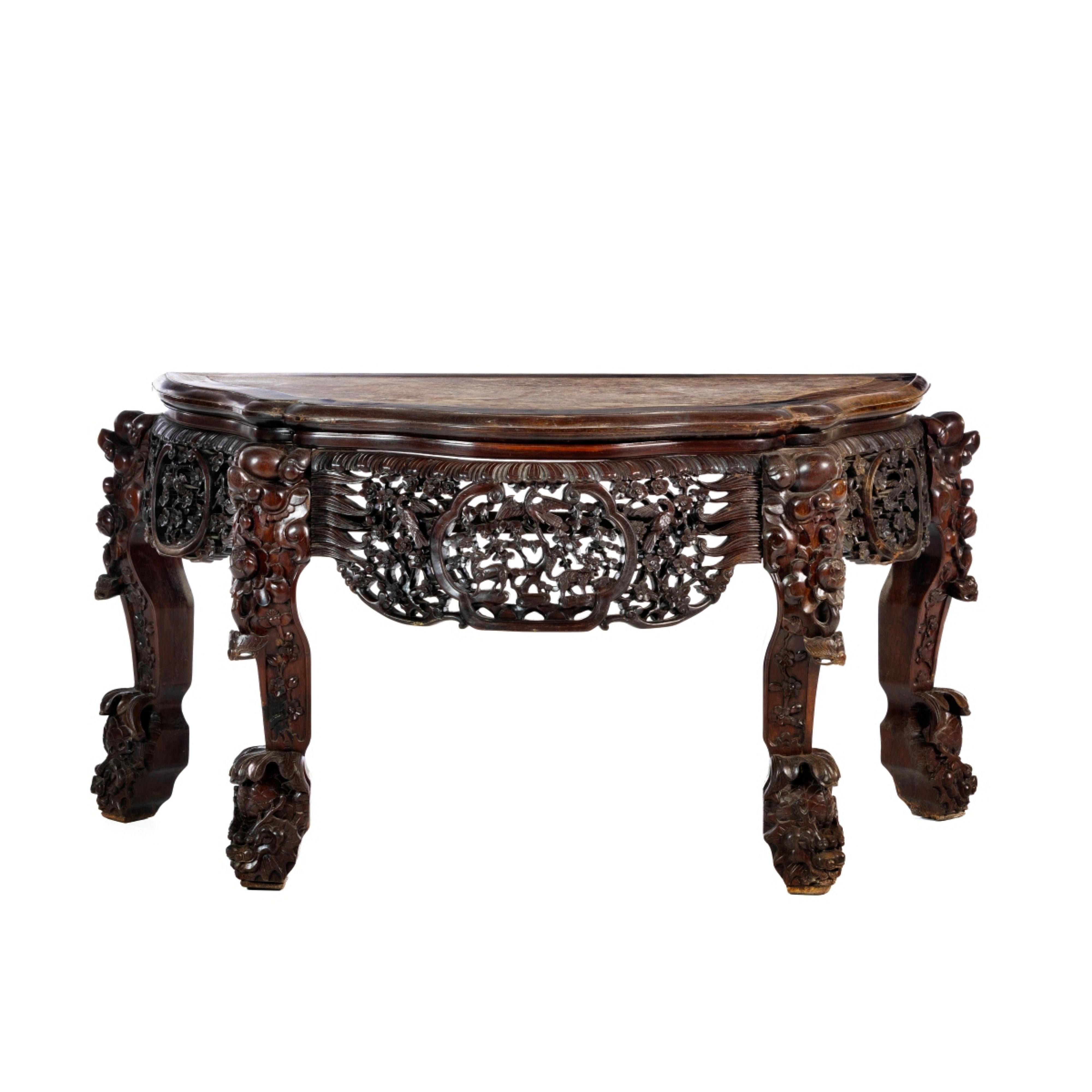 Important CONSOLE  Chinese 19th Century in Hongmu Wood In Good Condition For Sale In Madrid, ES