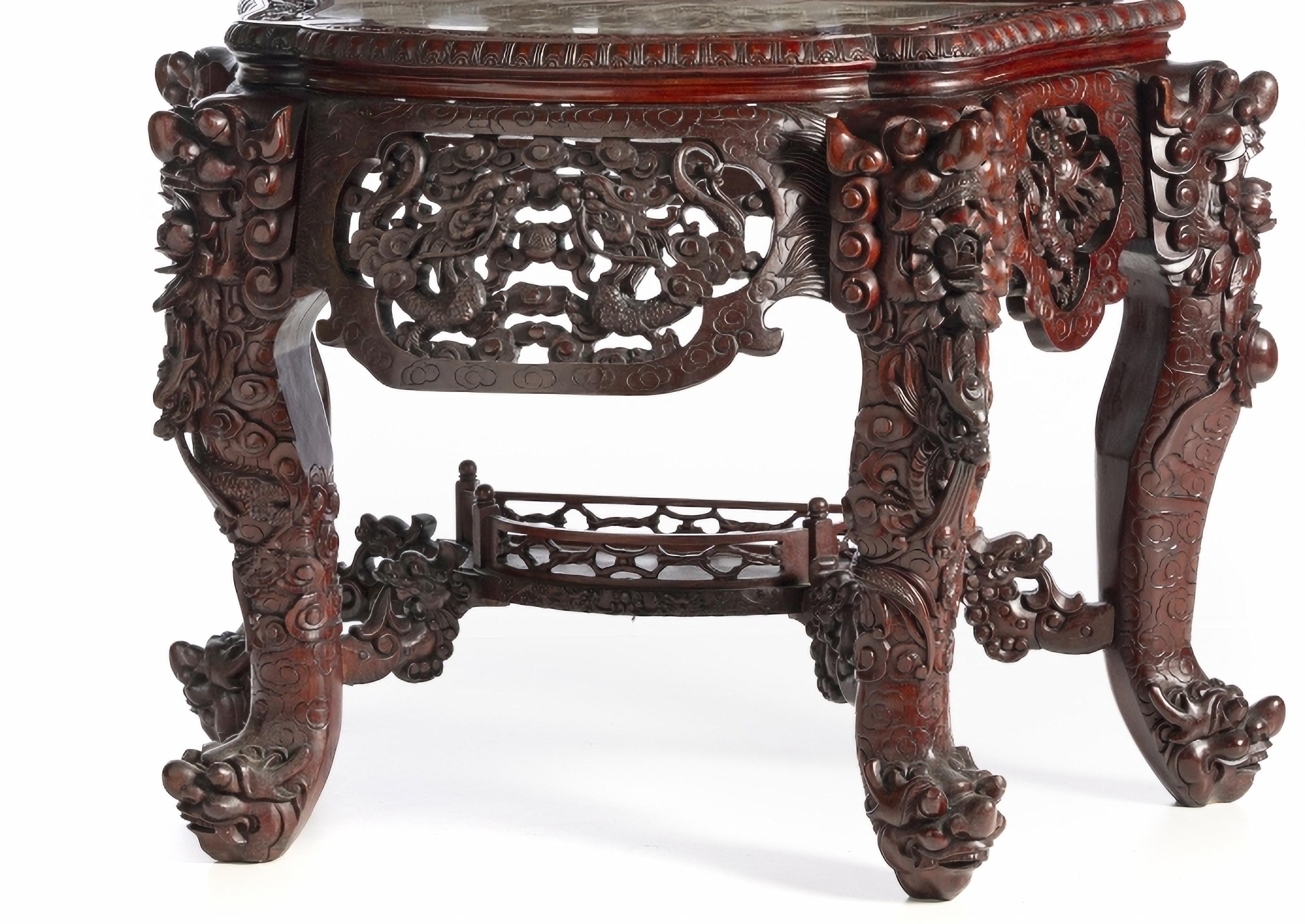 Wichtige KONSOLE mit Spiegel Chinesisch 19. Jahrhundert in Hongmu Holz (Chinesischer Export) im Angebot