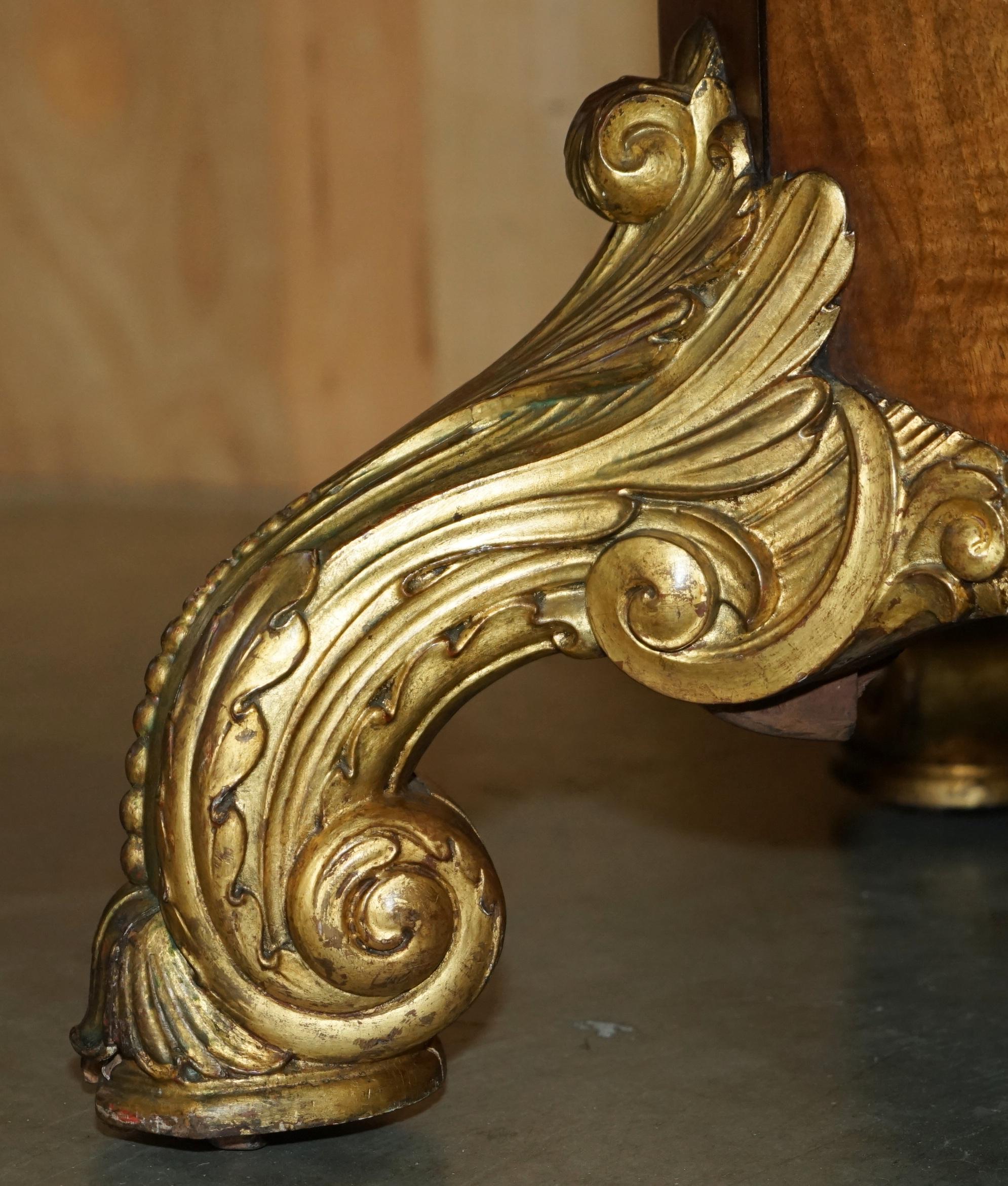 IMPORTANT TABLE CONTINENTALE EN NOYER AMBOYNA GiLTWOOD TABLE DE DINER OU DE CENTRE EXTRA GRANDE en vente 10