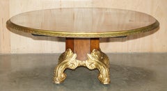 IMPORTANT CONTINENTAL WALNUT AMBOYNA GiLTWOOD DINING OR EXTRA LARGE CENTRE TABLE