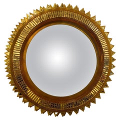 Important Convex Sunburst Mirror by Edward Zajac and Richard Callahan