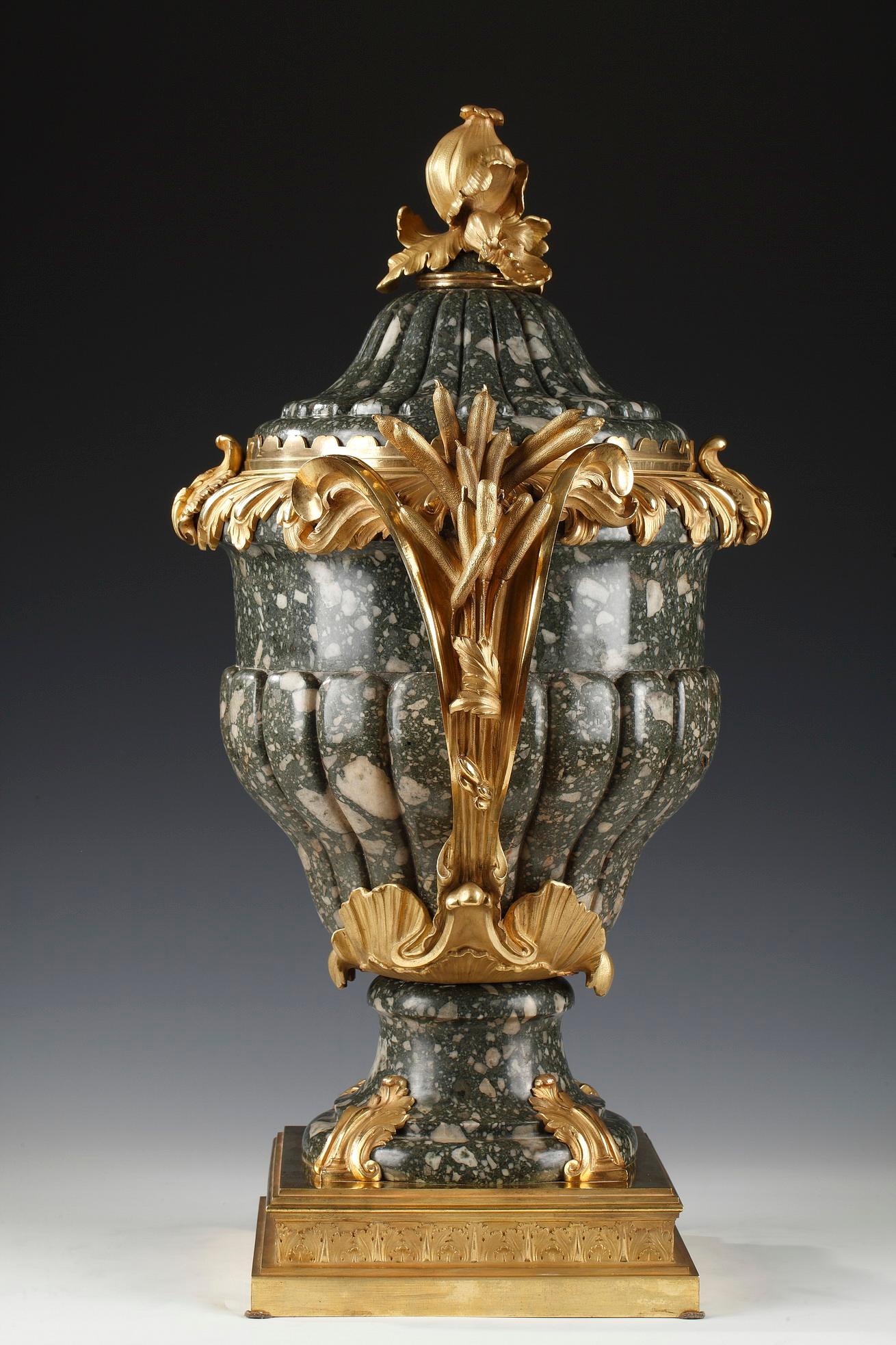 Louis XV Important Covered Vase Attributed to F. Linke, France, Circa 1880