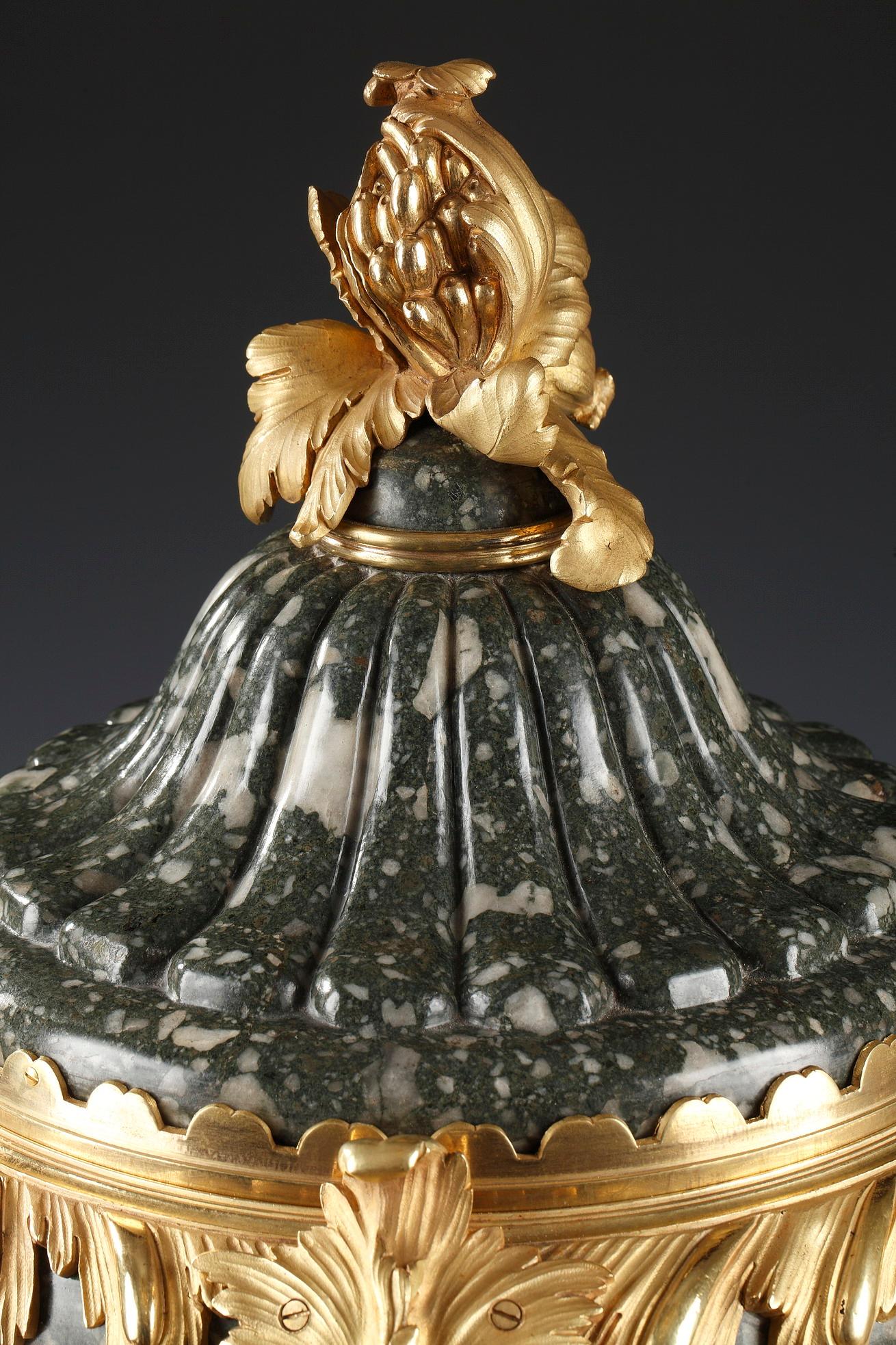 Gilt Important Covered Vase Attributed to F. Linke, France, Circa 1880