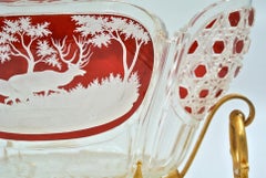 Important Cup in Gilt Bronze and Cut Crystal