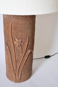 Bedeutende zylindrische Keramiklampe aus Steinzeug, 1950er Jahre.