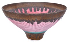 Bedeutende Porzellanschale mit Fuß von Dame Lucie Rie:: um 1978