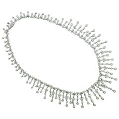 Important Dangling Diamond Necklace in 18 Karat 11.60 Carat