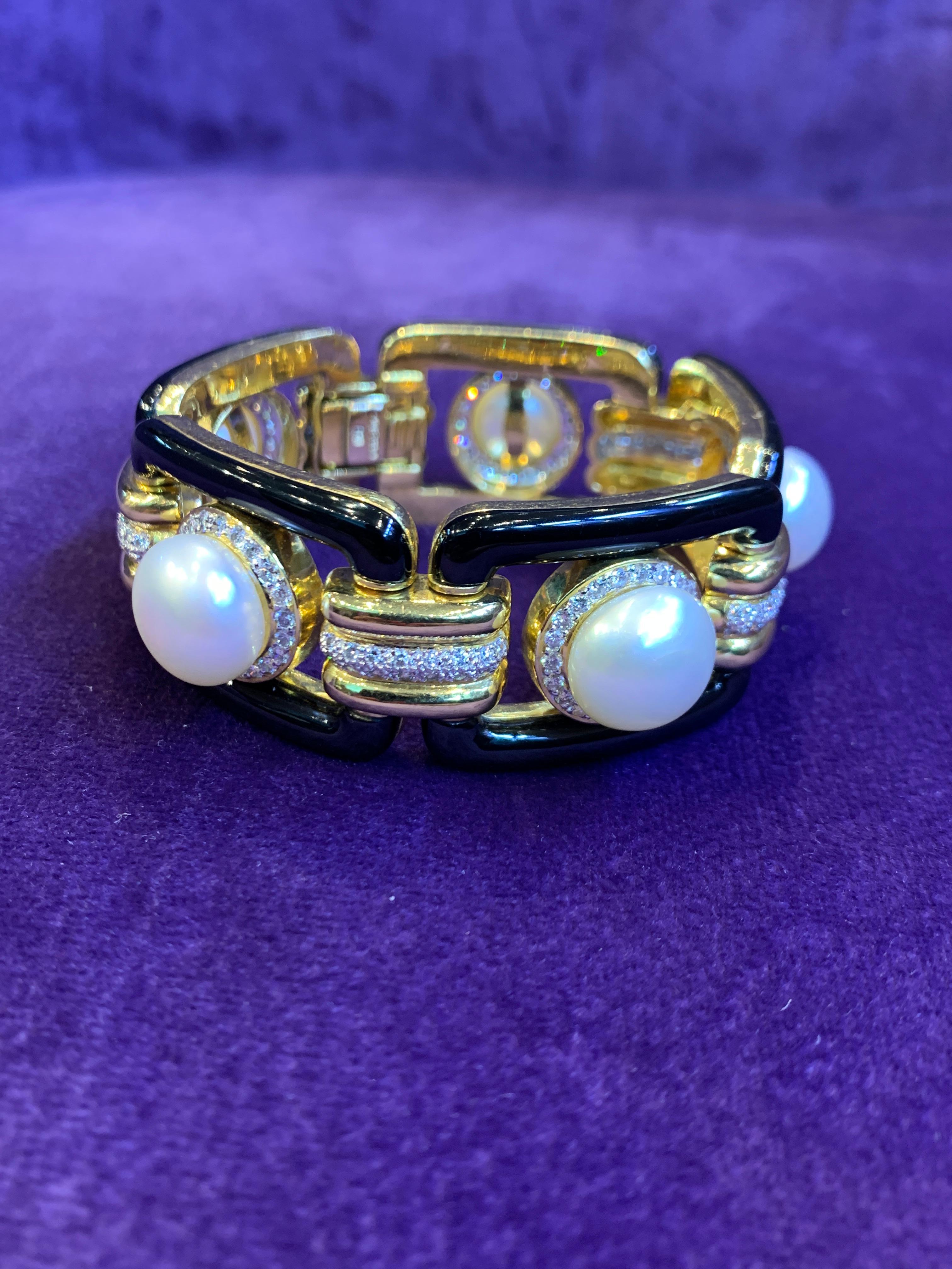 Important David Webb Pearl Bracelet 8